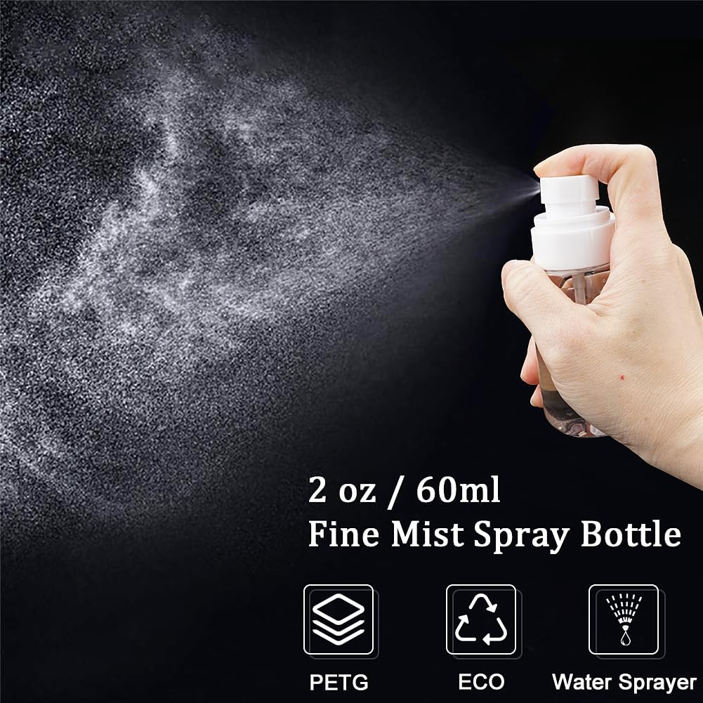 Travel Bottles for Toiletries 9 PCS 3.4oz Wide Mouth Clear Bottles | Wide Mouth, TSA Approved, Leak Proof, 0.35oz Cream Jars, 2oz Spray Bottle, for Shampoo, with lable, and a Toiletry Bag