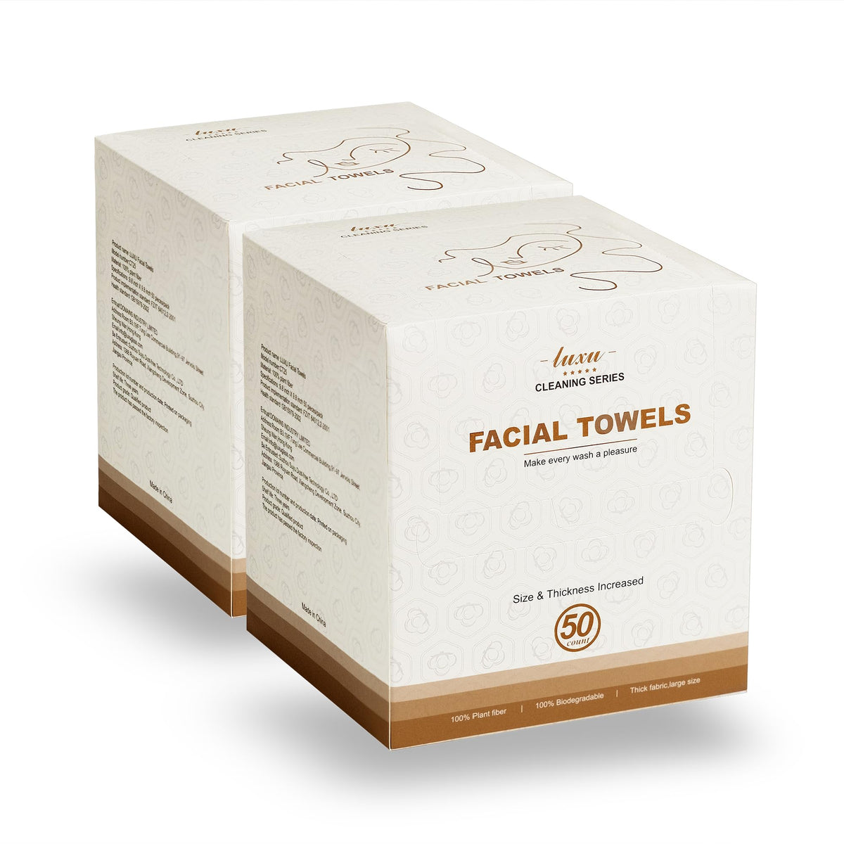 LUXU Face Towels,Ultra‑Soft Facial Towels,Extra Thick Disposable Face Towel | Thick Face Cloths for All Skin Types,Face Towels Disposable,Dry Wipes for Skincare,Makeup Remover and Cleansing-50 Count