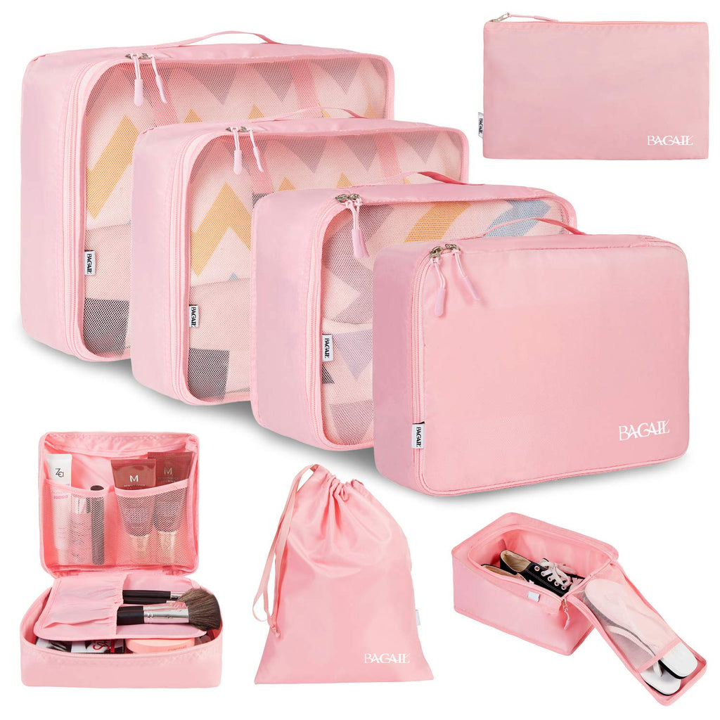 BAGAIL 8 Set Packing Cubes Luggage Packing Organizers for Travel Accessories-Cream