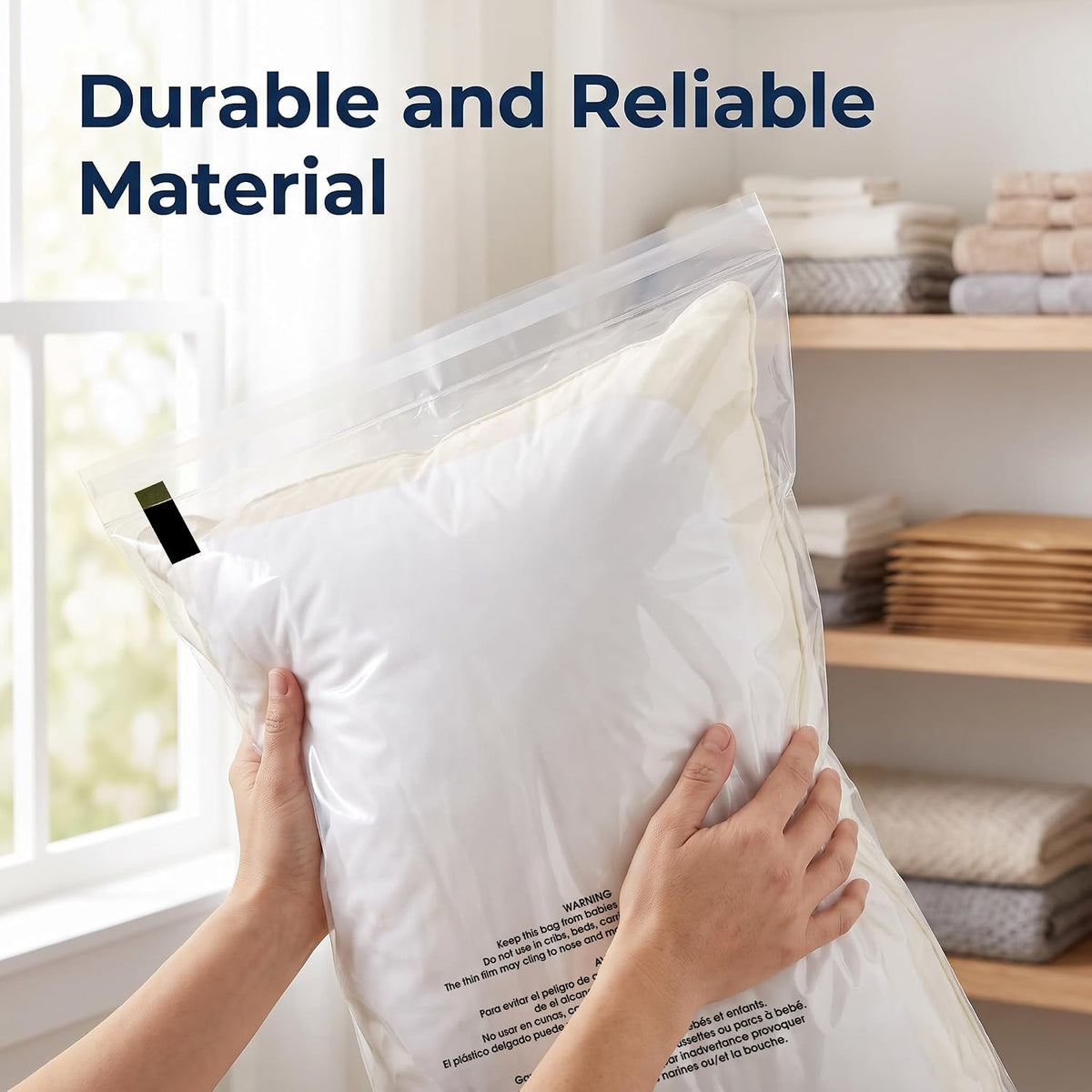 14” X 20” (200 Count) Self Seal Clear Poly Bags with Suffocation Warning | for Packaging, Clothes - Permanent Adhesive - Spartan Industrial