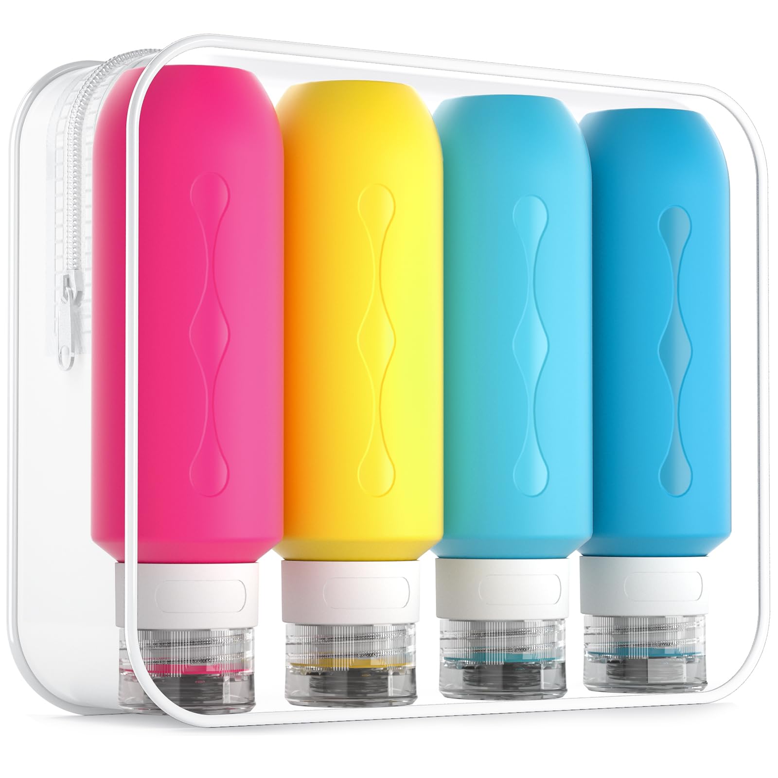 Gemice Travel Bottles for Toiletries, Tsa Approved, Travel Size Containers, BPA Free Leak Proof Tubs Refillable Liquid Accessories for Cometic Shampoo and Lotion Soap