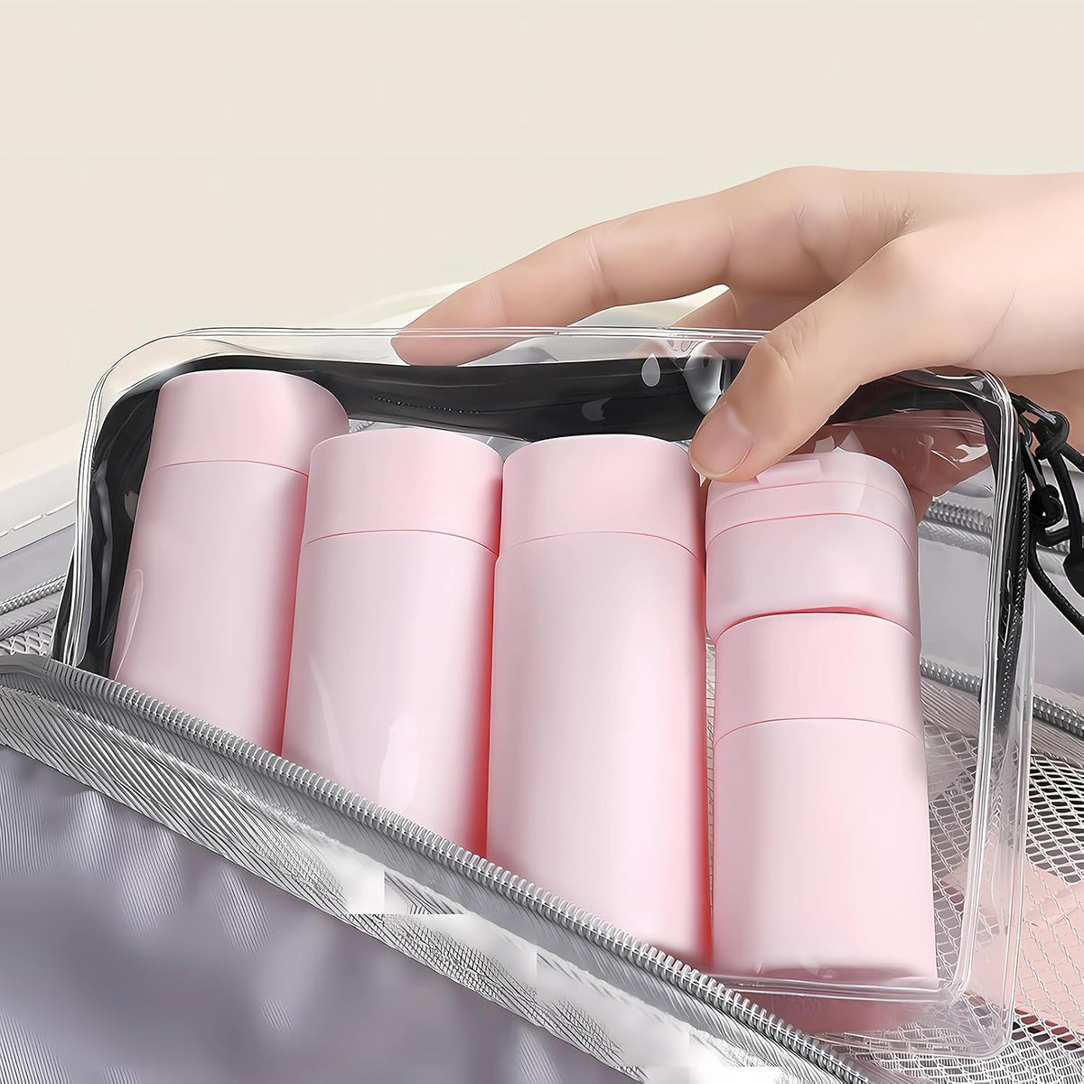 Travel Bottles for Toiletries, 5 Pack Travel Size Containers, TSA Approved Leak Proof - Silicone Toiletry Containers with Clear Bag for Shampoo, Conditioner & Lotion, Travel Essentials