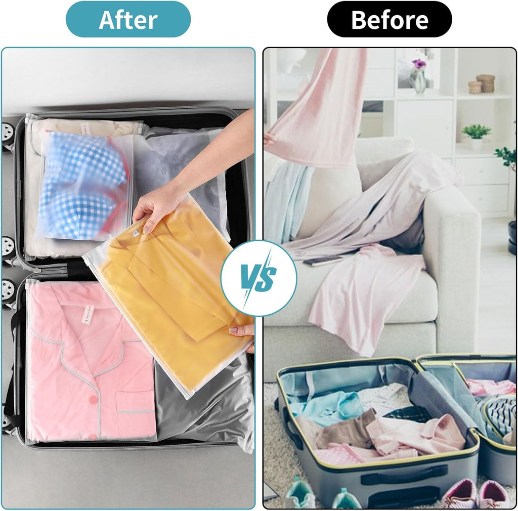 25Pcs 13x10 Inch Clothes Packing Bags Bathing Suit Bags No Vent Holes | Frosted Resealable Clothing Bags Plastic Packaging Stroage for Travel Small Business Organizer for Shirts Delicate Garments