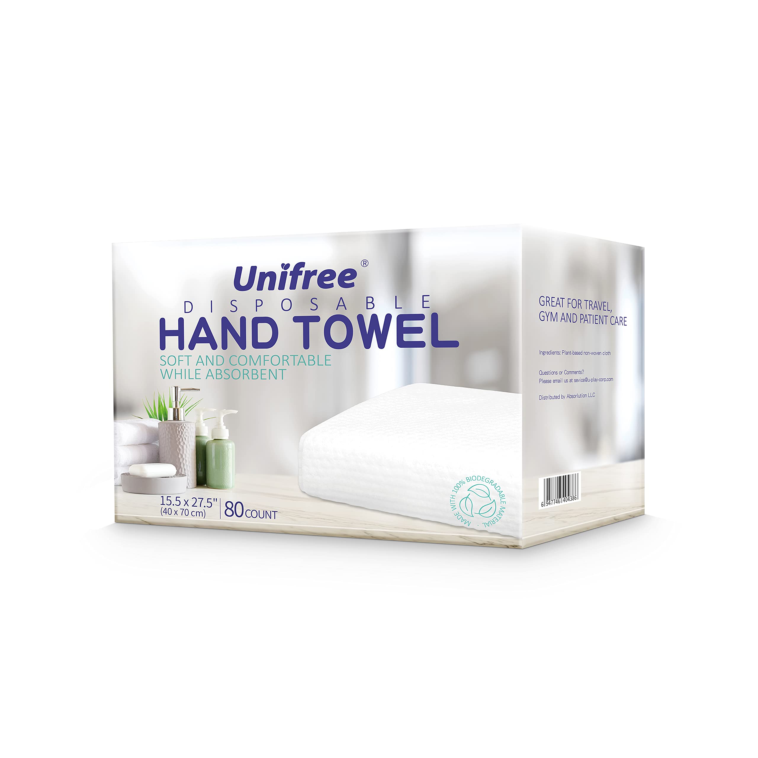 Unifree Disposable Bath Towels 丨Camping Towel I Gym Towel I Barber Towel 20 Count, Individually Packed, Large Size 27.5 by 55 inches (27.5“x55”)