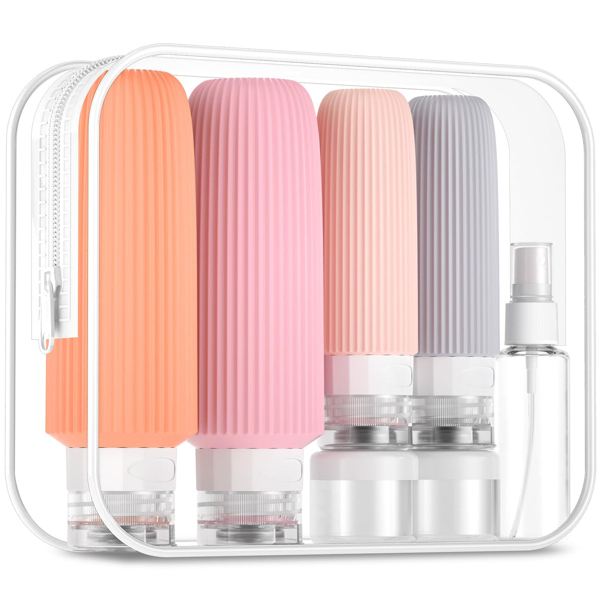 Mrsdry 16 Pack Travel Bottles Set, TSA Approved Leak Proof Silicone Squeezable Containers for Toiletries, Refillable Travel Accessories for Conditioner, Shampoo, Lotion & Body Wash Accessories