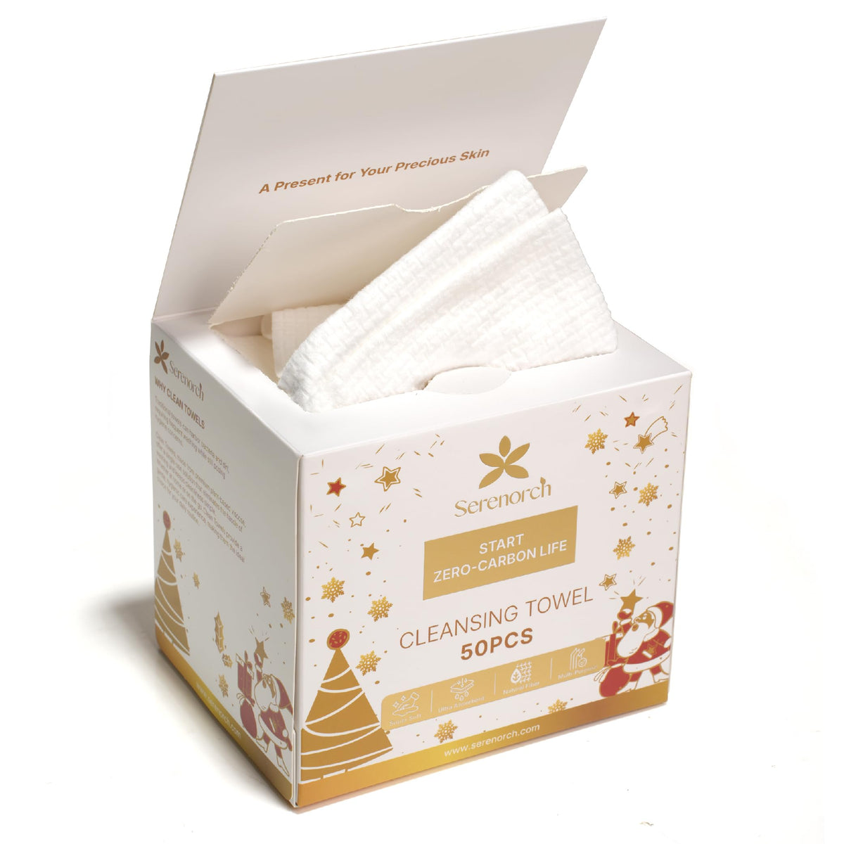 Disposable Face Towels XL, 50 Count | 10" x 12" Ultra Thick Facial Cleansing Cloths, Soft Dry Wipes for Sensitive Skin, Lint-Free Makeup Remover Towelettes