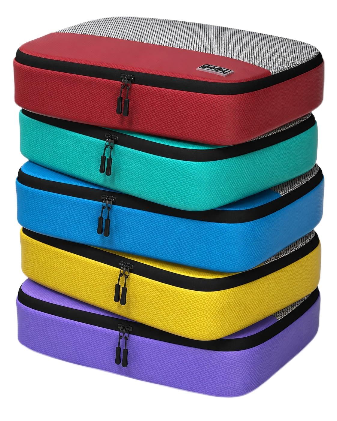 Large Packing Cubes for Travel - 5pc Packing Cubes for Suitcases - Lightweight Luggage Organizer Bags (Non-Compression)