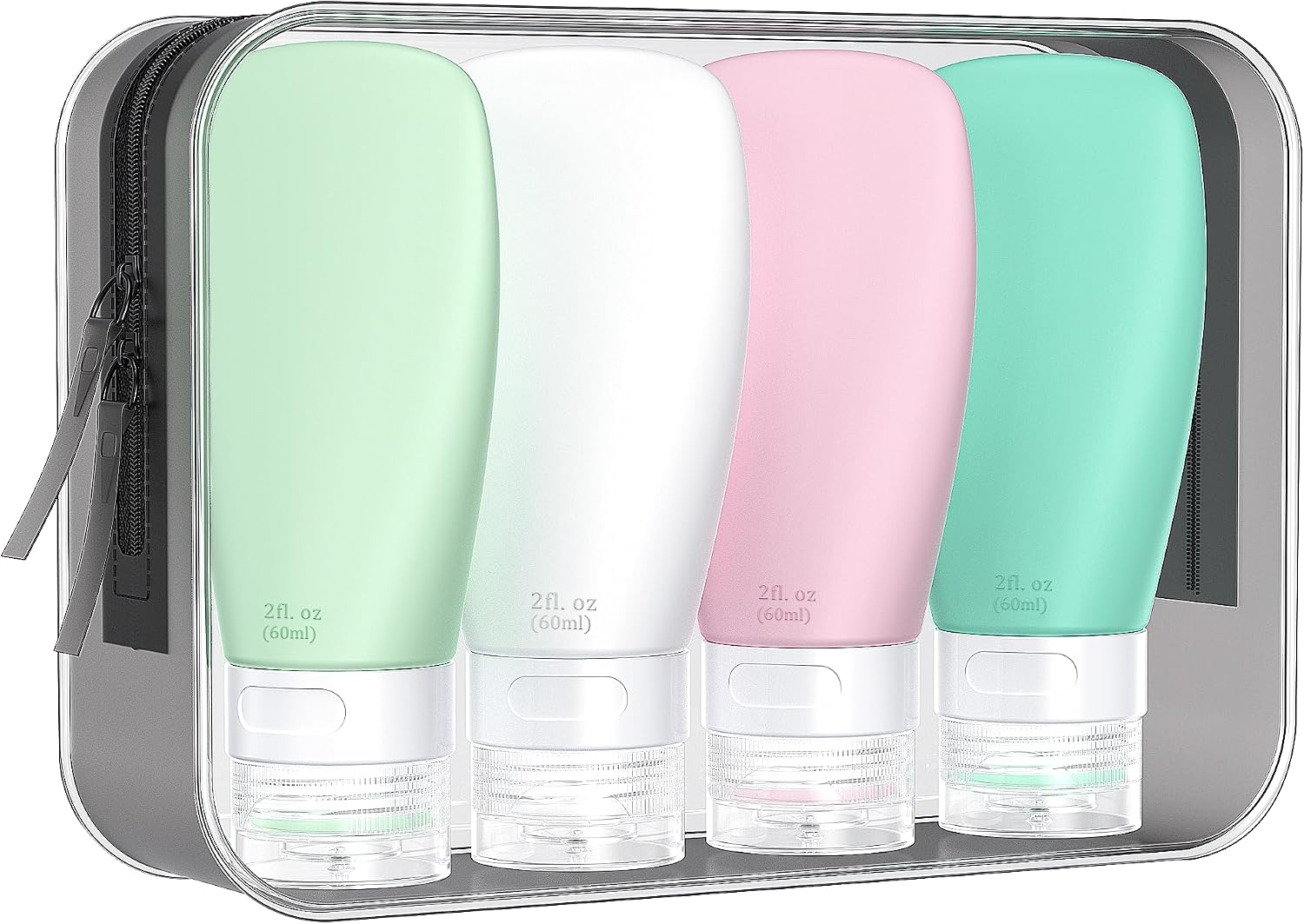 INSFIT Travel Bottles for Toiletries, TSA Approved 3oz Travel Size Containers, BPA Free Leak Proof Squeezable Silicone Tubes for Shampoo Conditioner Lotion Body Wash with Labels