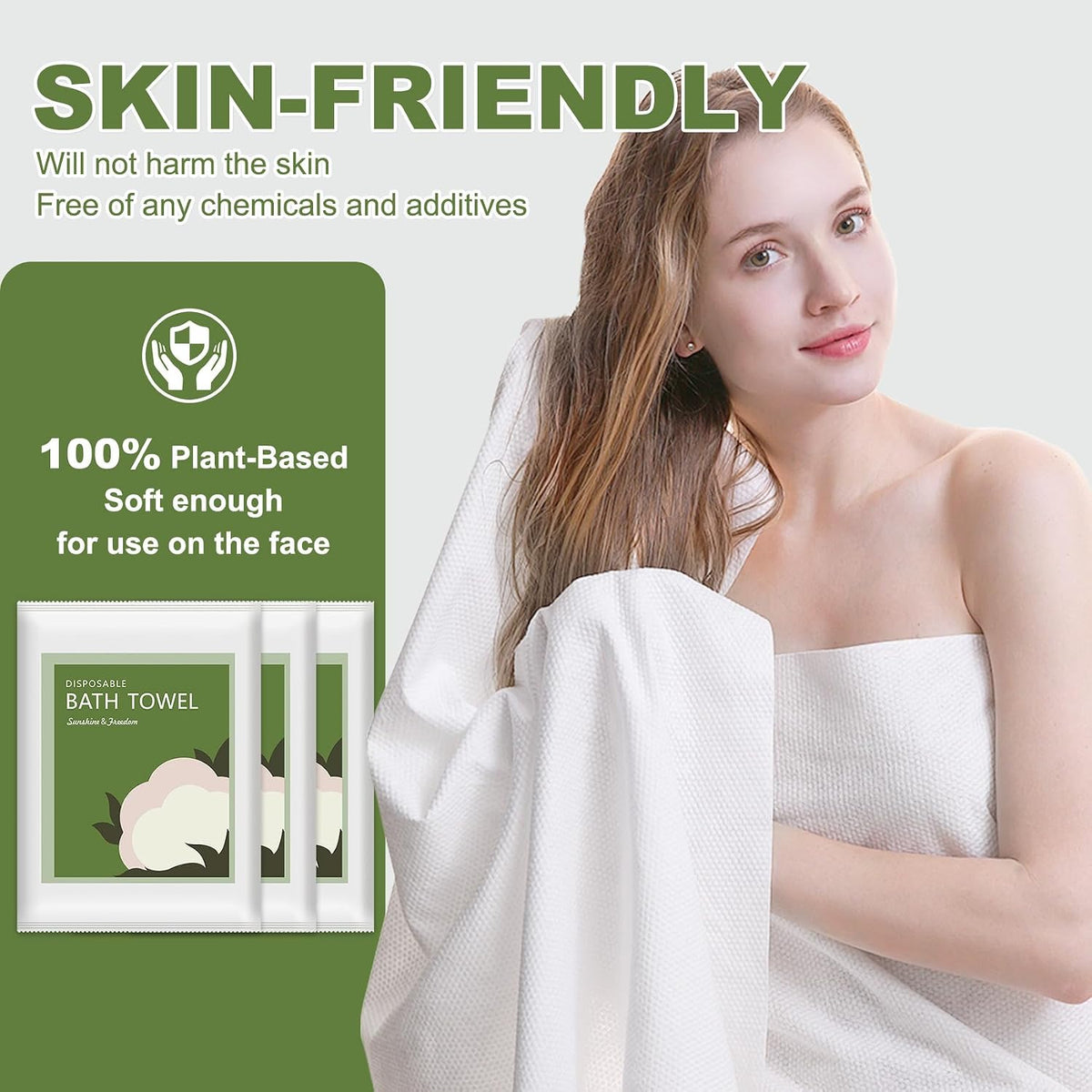 Disposable Bath Towels, 20 Pack 55" x 27.5" Ultra Soft, Quick Dry Disposable Body Towels, Portable Travel Towel for Hotel Camping Beach Swimming Gym Sauna Spa, Personal Care Pet Towels