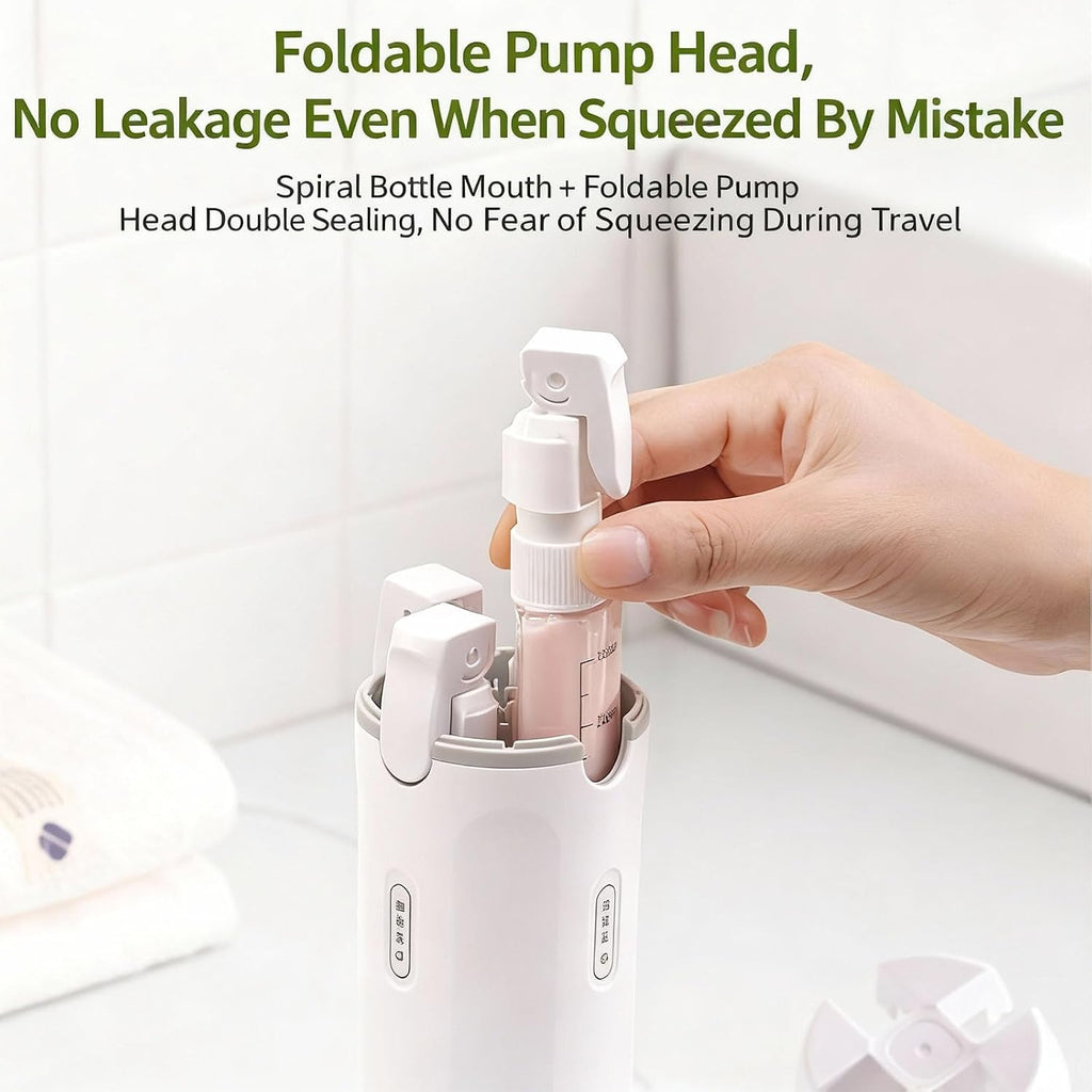 4 in 1 Travel Dispenser Bottle,4 Pack 30ML Travel Bottles for Toiletries, Leak Proof Travel Size Containers (Black, OneSize)