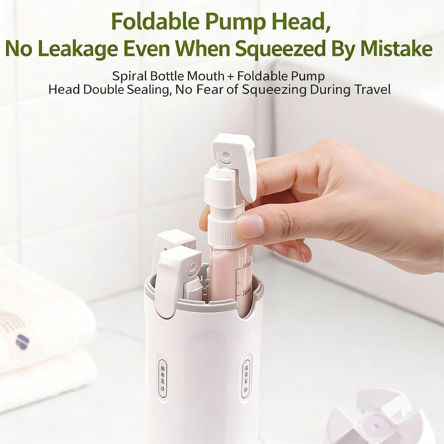 4 in 1 Travel Dispenser Bottle,4 Pack 30ML Travel Bottles for Toiletries, Leak Proof Travel Size Containers (Black, OneSize)