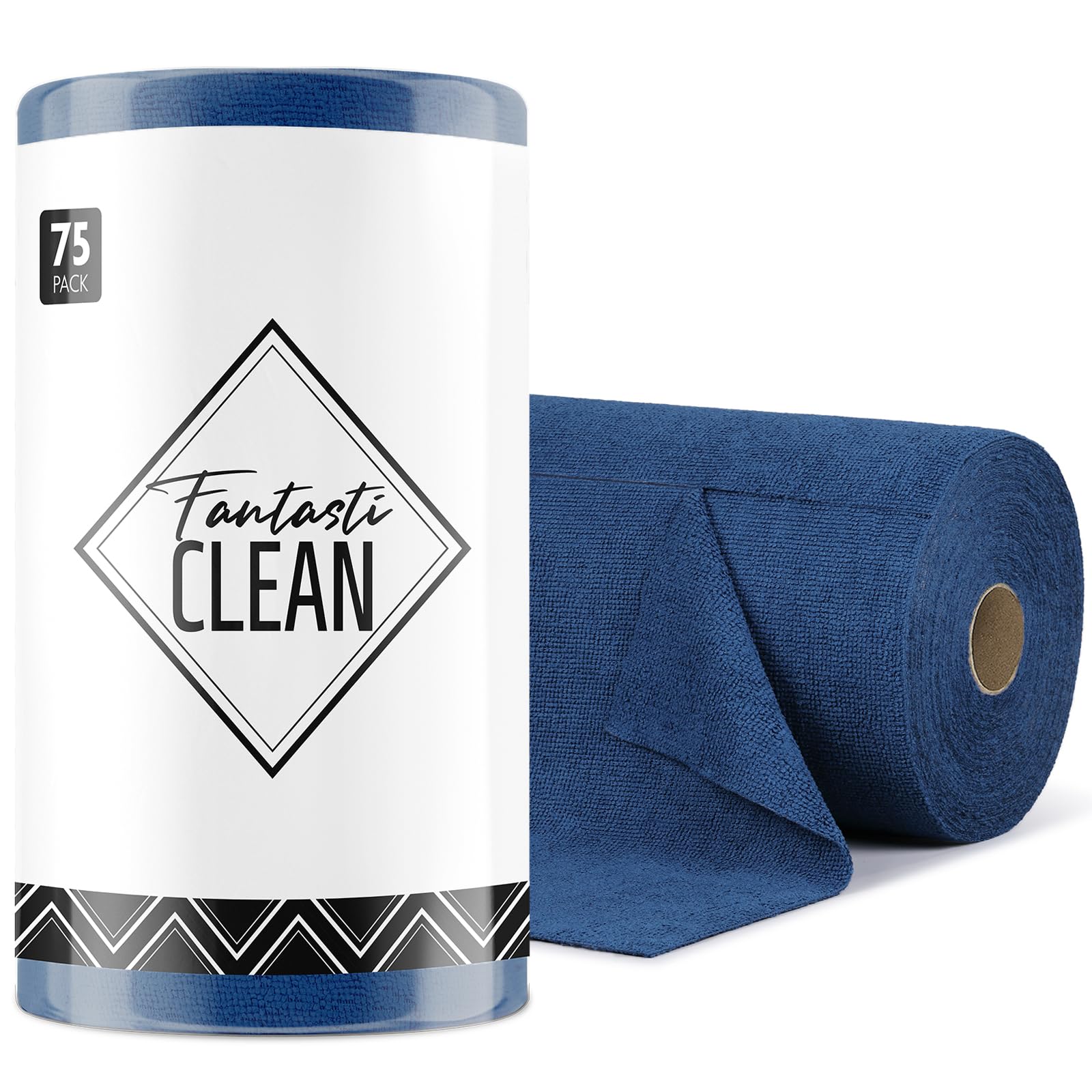 Fantasticlean Microfiber Cleaning Cloth Roll -75 Pack, 12" x 12" (Pink) | Reusable Alternative to Paper Towels, Ultra Absorbent, Lint-free Microfiber Towel Roll, for All-Purpose Cleaning