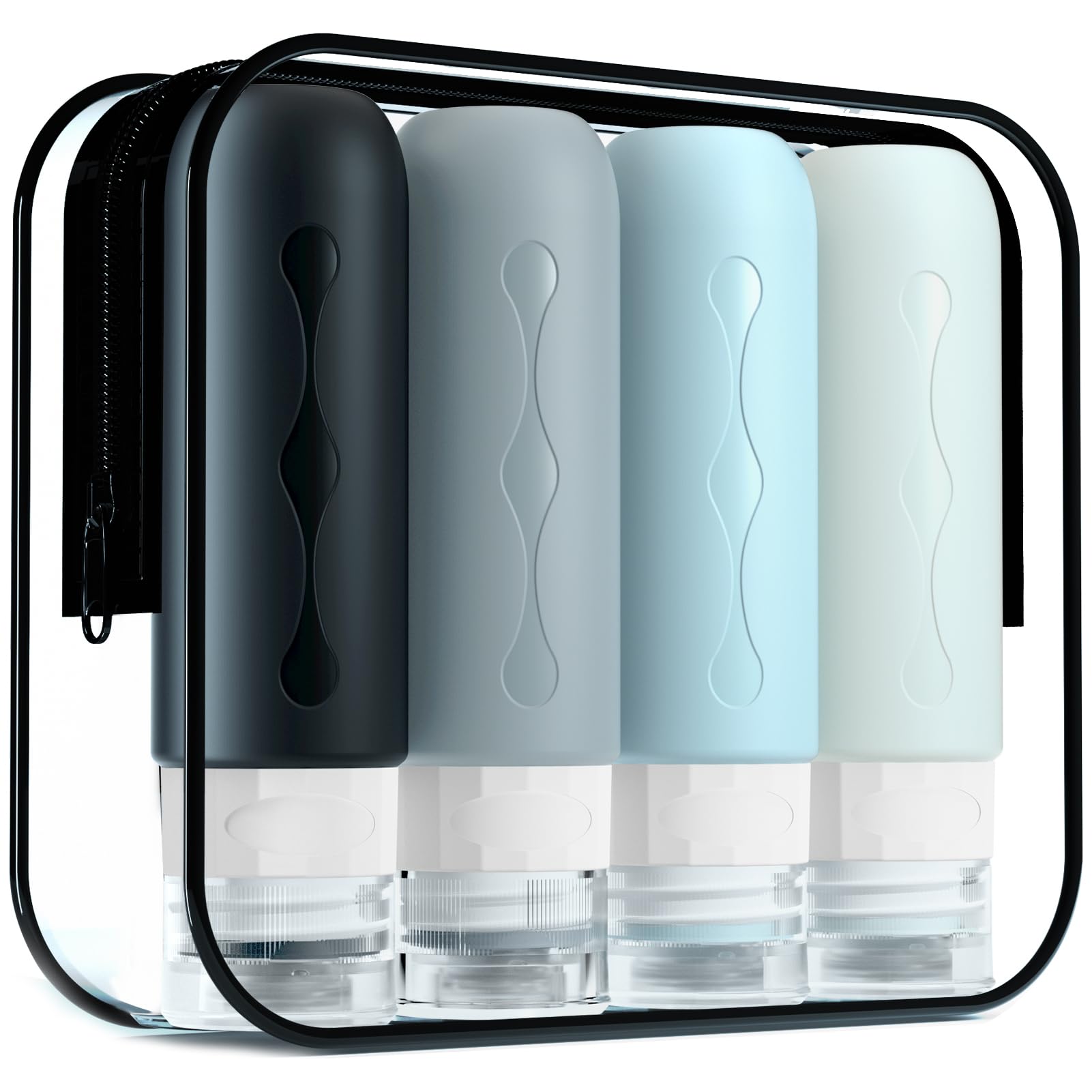 Gemice Travel Bottles for Toiletries, Tsa Approved, Travel Size Containers, BPA Free Leak Proof Tubs Refillable Liquid Accessories for Cometic Shampoo and Lotion Soap