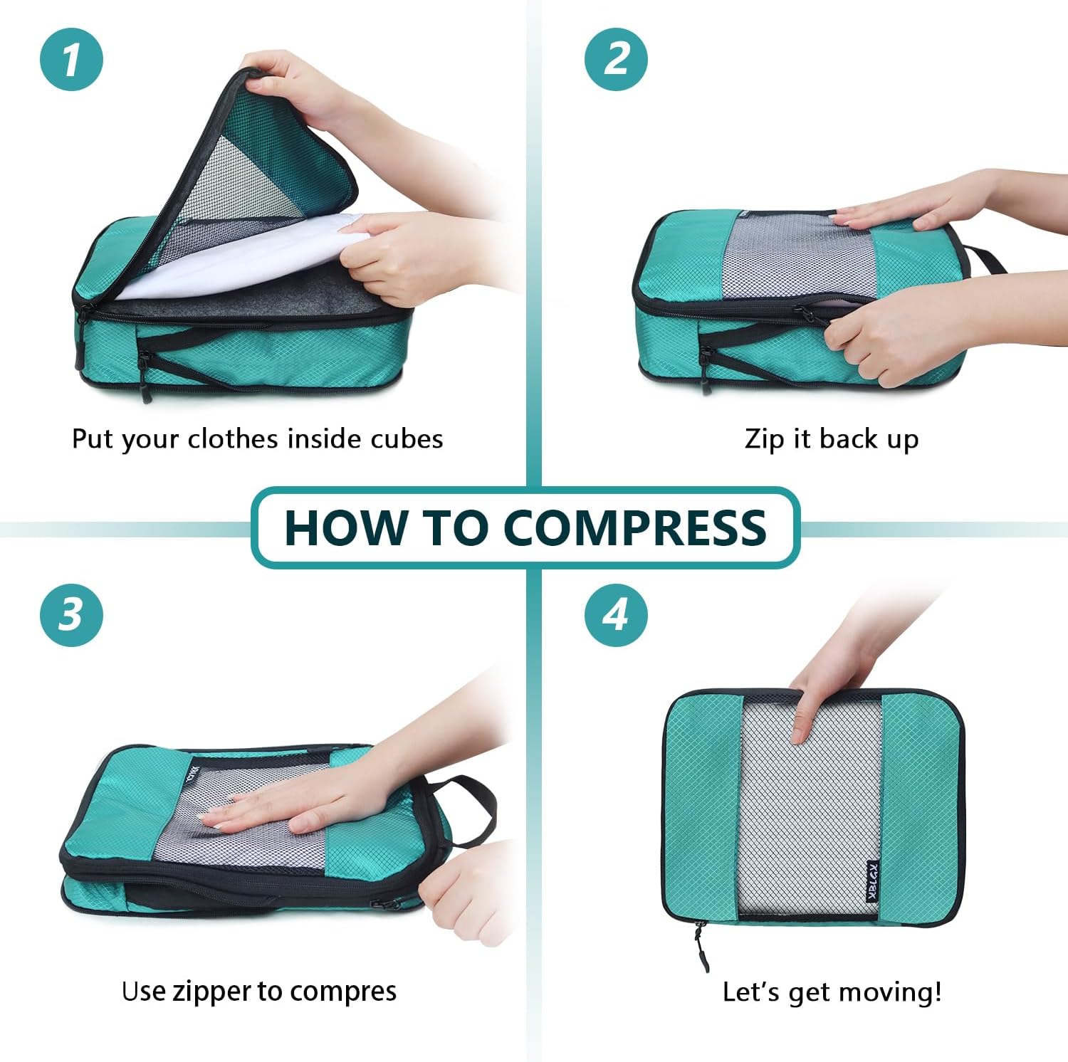 Compression Packing Cubes for Suitcases,5 Set Travel Essentials, Lightweight Luggage Organizer Bags, Travel Cubes for Carry on