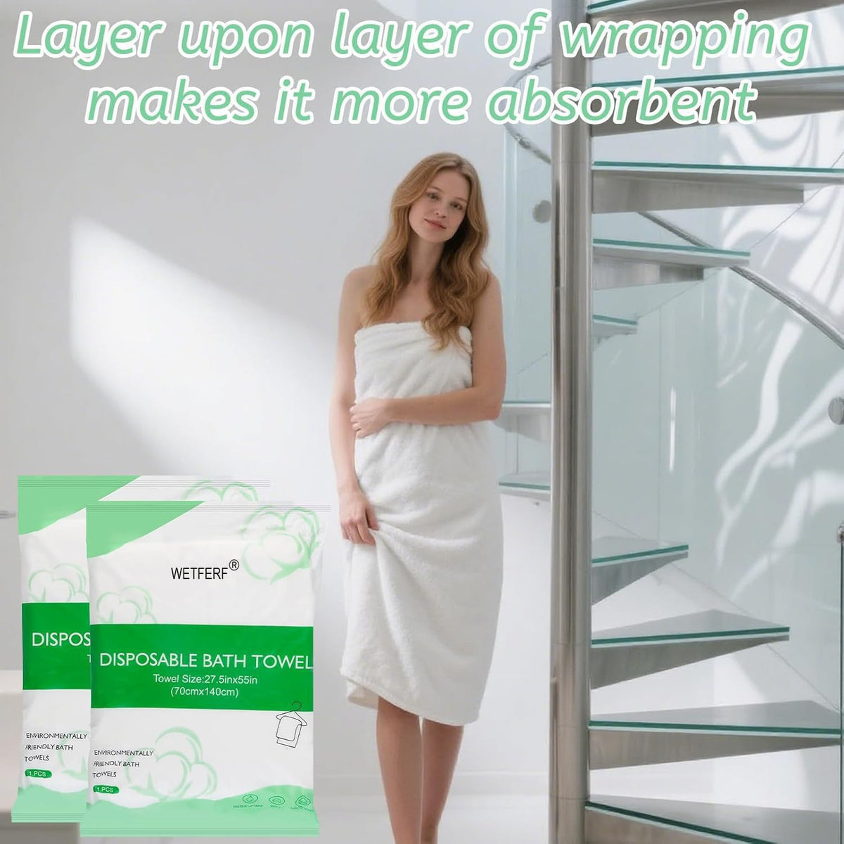 20 Pack Disposable Bath Towels Durable Large Portable Thicken Camping Towels for Travel Hotel Business Trip Swimming Pet Towels Sauna Spa Hot Spring Water Play 55''X27.5''