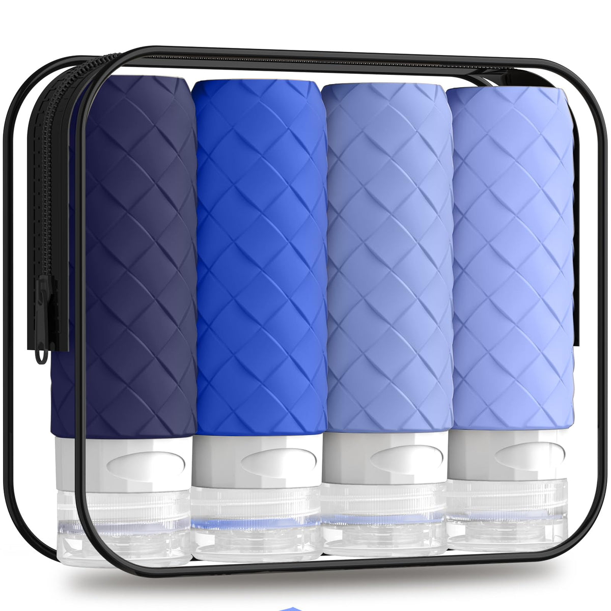 Silevoler Travel Bottles for Toiletries, TSA-Approved Travel Size Container | Woven Pattern BPA Free Silicone Leak Proof Refillable Liqus Shampoo And Conditioner Essentials Toiletry Bottles(Purple)