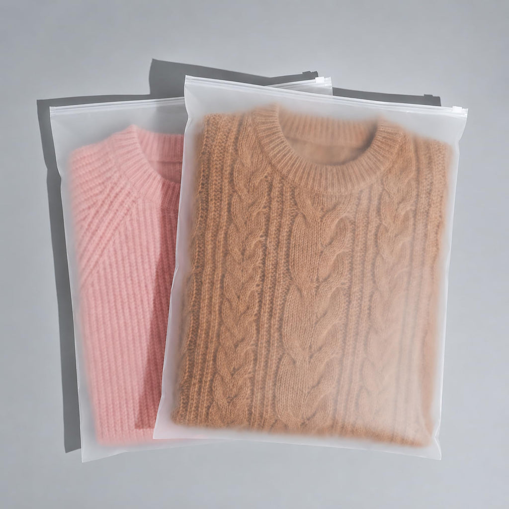 JinRuiKJ 100 Pack Clothes Packaging Bags for Shipping, 10x13'' Frosted Zipper Bag for Clothing Storage or Small Businesses, 3 Mil Thickened Plastic Frosted Bags with Vent Holes (M)