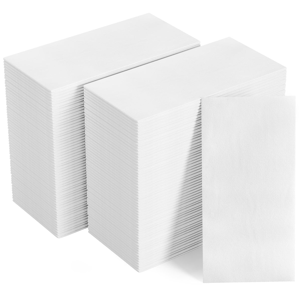 FOCUSLINE 200 Disposable Bathroom Napkins, Linen-Feel Paper Guest Towels, Soft and Absorbent Paper Hand Towels Party Napkins for Bathroom, Kitchen, Dinner, or Event, White, 12" x 17"