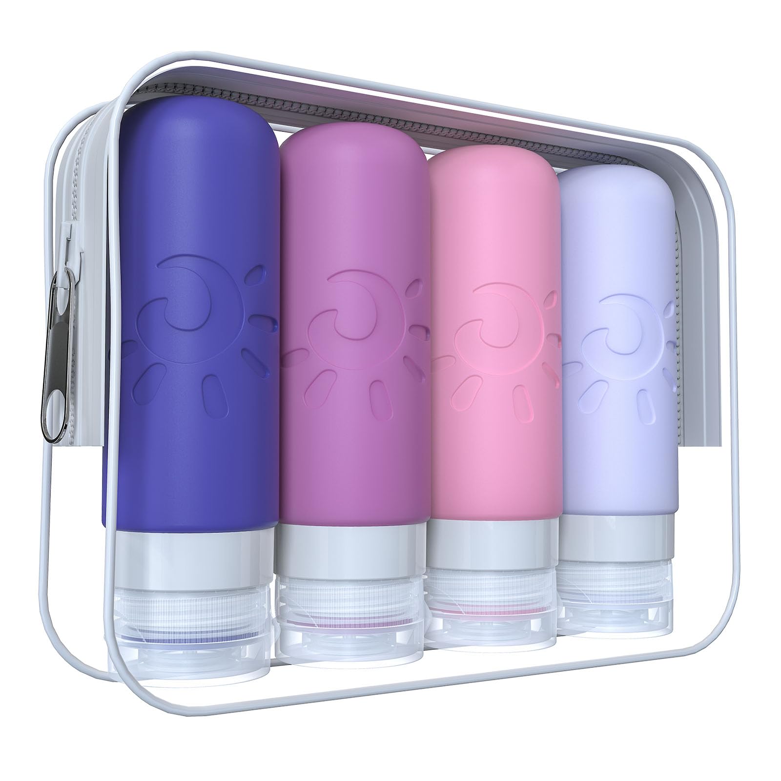 Zafit Travel Bottles for Toiletries, TSA Approved Travel Containers 3oz Leak Proof Travel Tubs Refillable Liquid Travel Accessories for Shampoo Conditioner Lotion Body Wash(Multicolored C)