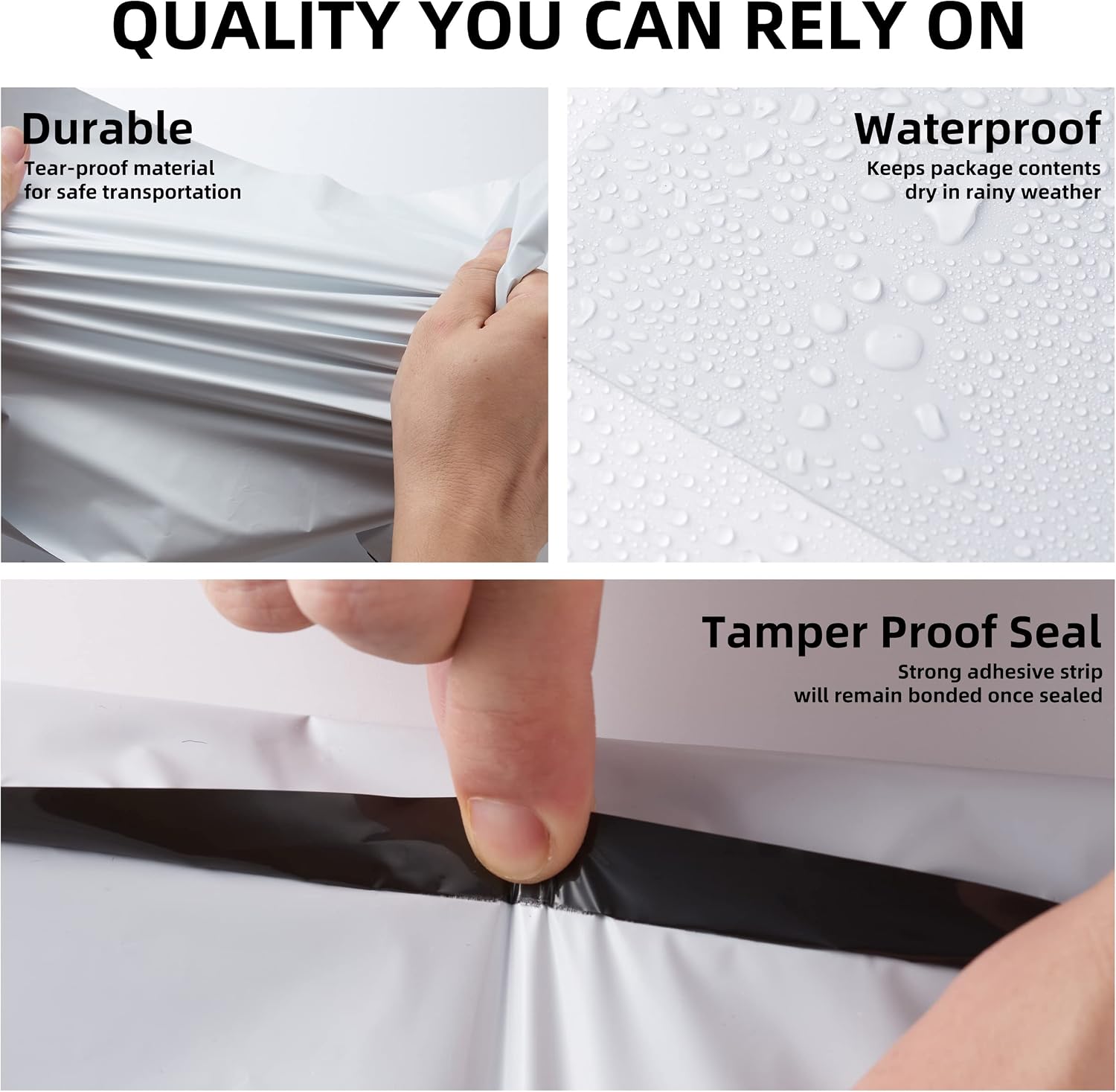 White Poly Mailers 14.5x19 in, Shipping Bags, 100 Pcs | Mailer bags for shipping clothes and large shipping envelopes for packing shirts, hoodies, and apparel.