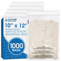 12" X 18" (500 Count) Self Seal Clear Poly Bags with Suffocation Warning | for Packaging and Clothes - Permanent Adhesive - Spartan Industrial