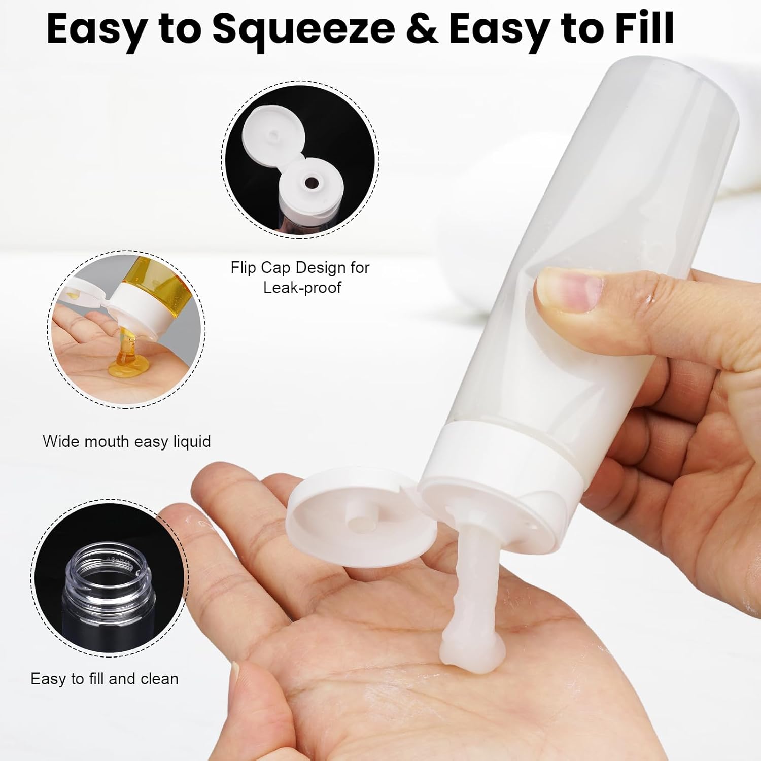 Travel Bottles for Toiletries 9 PCS 3.4oz Wide Mouth Clear Bottles | Wide Mouth, TSA Approved, Leak Proof, 0.35oz Cream Jars, 2oz Spray Bottle, for Shampoo, with lable, and a Toiletry Bag