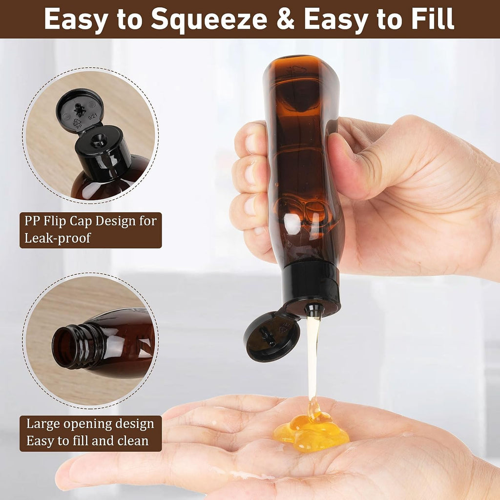Travel Kit 10 PCS Travel Bottles for Toiletries TSA Approved Bottle | Leak Proof, Brown Pre-printed, Plastic 0.35oz Cream Jar, 2oz Spray Bottle for Hair Care, Shampoo, Conditioner, a Toiletry Bag
