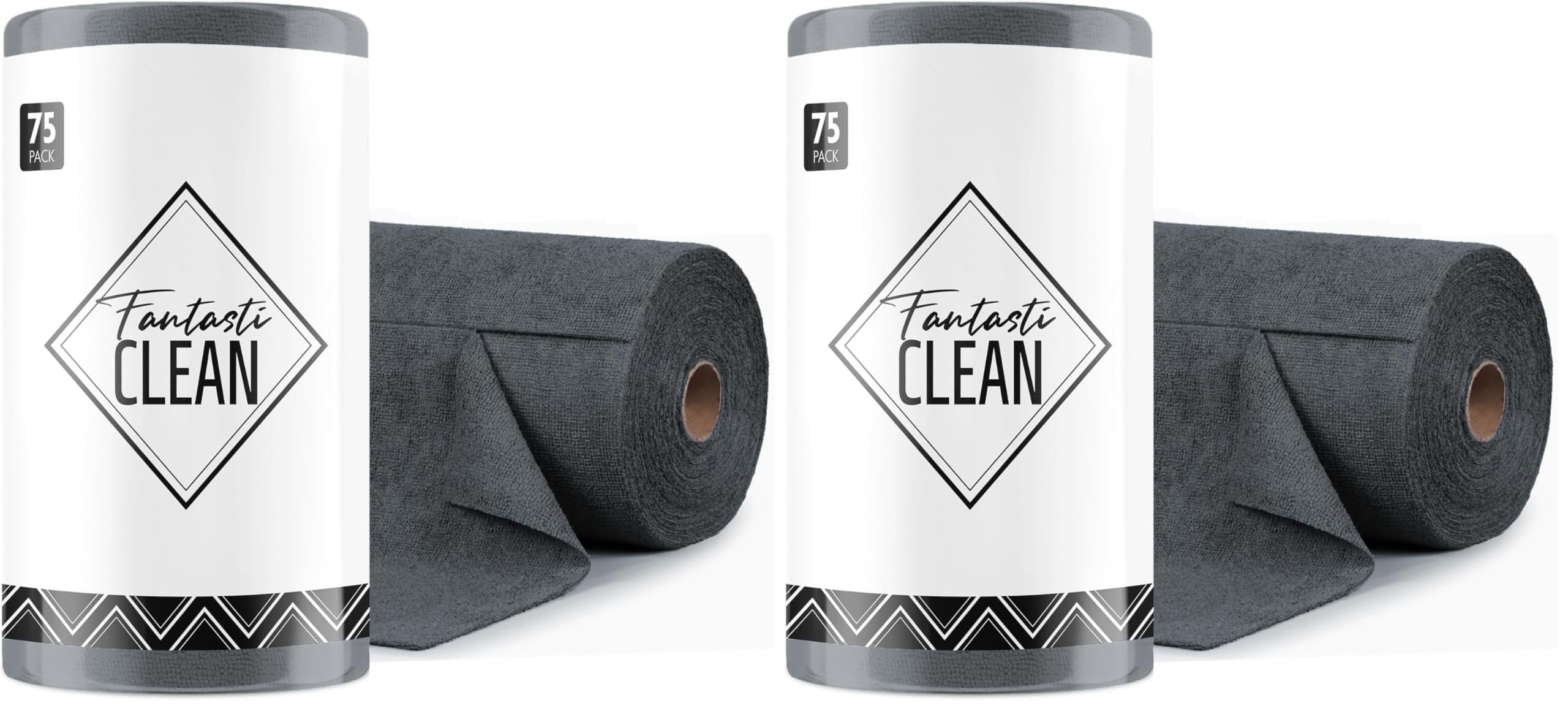 Fantasticlean Microfiber Cleaning Cloth Roll -75 Pack, 12" x 12" (Pink) | Reusable Alternative to Paper Towels, Ultra Absorbent, Lint-free Microfiber Towel Roll, for All-Purpose Cleaning