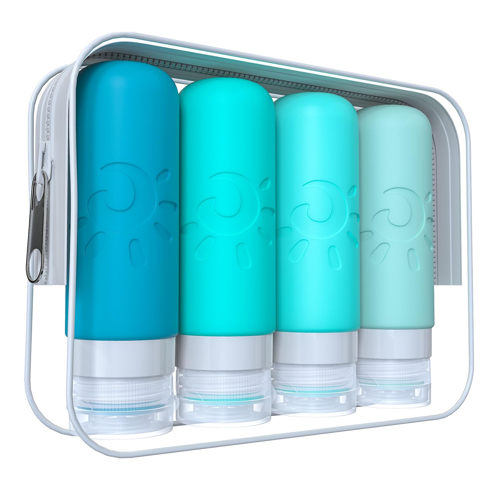 Zafit Travel Bottles for Toiletries, TSA Approved Travel Containers 3oz Leak Proof Travel Tubs Refillable Liquid Travel Accessories for Shampoo Conditioner Lotion Body Wash(Multicolored C)