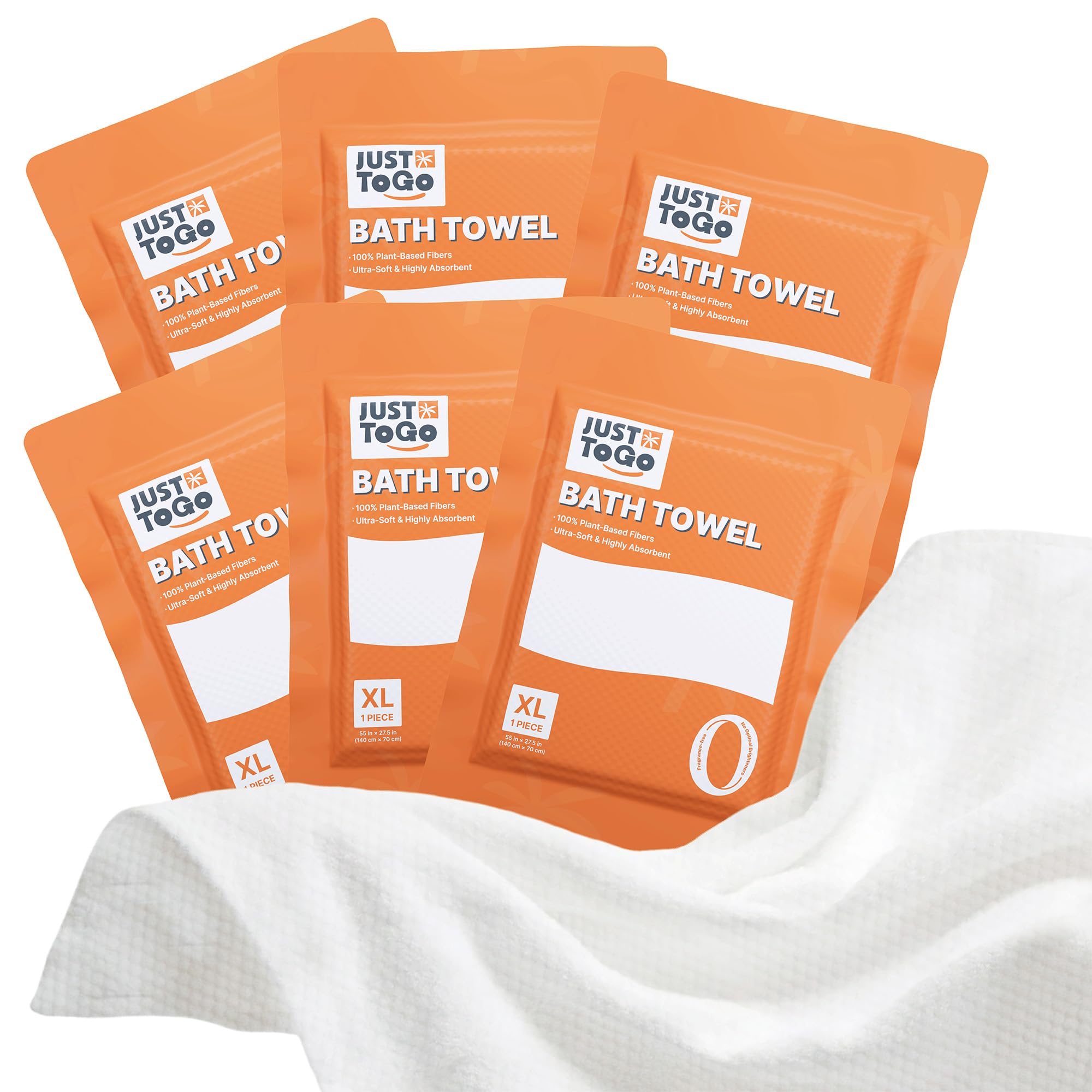 Disposable Bath Towels, 55 x 27.5 in, Vacuum Compressed, 3 Pack | FSC, 105g/㎡ , XL Size , Travel, Ultra-Soft, Plant-Based Fibers, Thick & Absorbent, Individually Wrapped, NO Water Needed