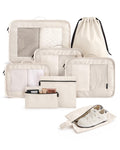 8 Set Packing Cubes for Travel, Cruise Ship Travel Essentials | 8-Pack Packing Bags, Mesh Luggage Organizer Bags & Laundry Shoe Bags for Max Clothing Capacity, Holiday Vacation Camping