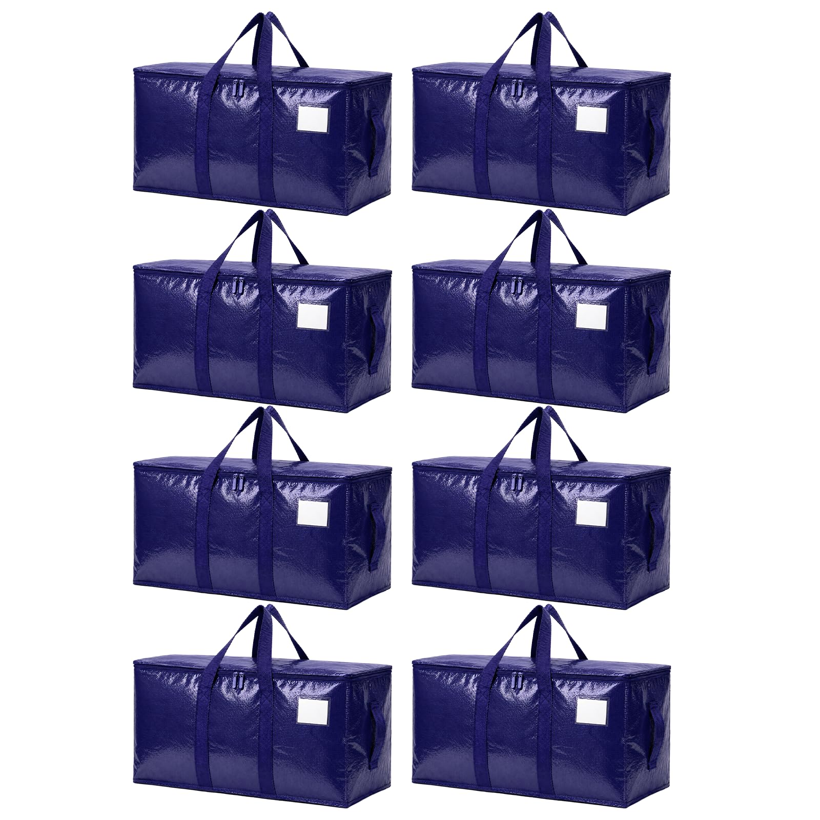 Songrey Extra Large Heavy Duty Moving Bags, 6 Pack, Dark Blue | Storage Bags with Zipper & Handles, Waterproof Totes Bags for Clothes Packing, Moving, College Supplies, Home Organization