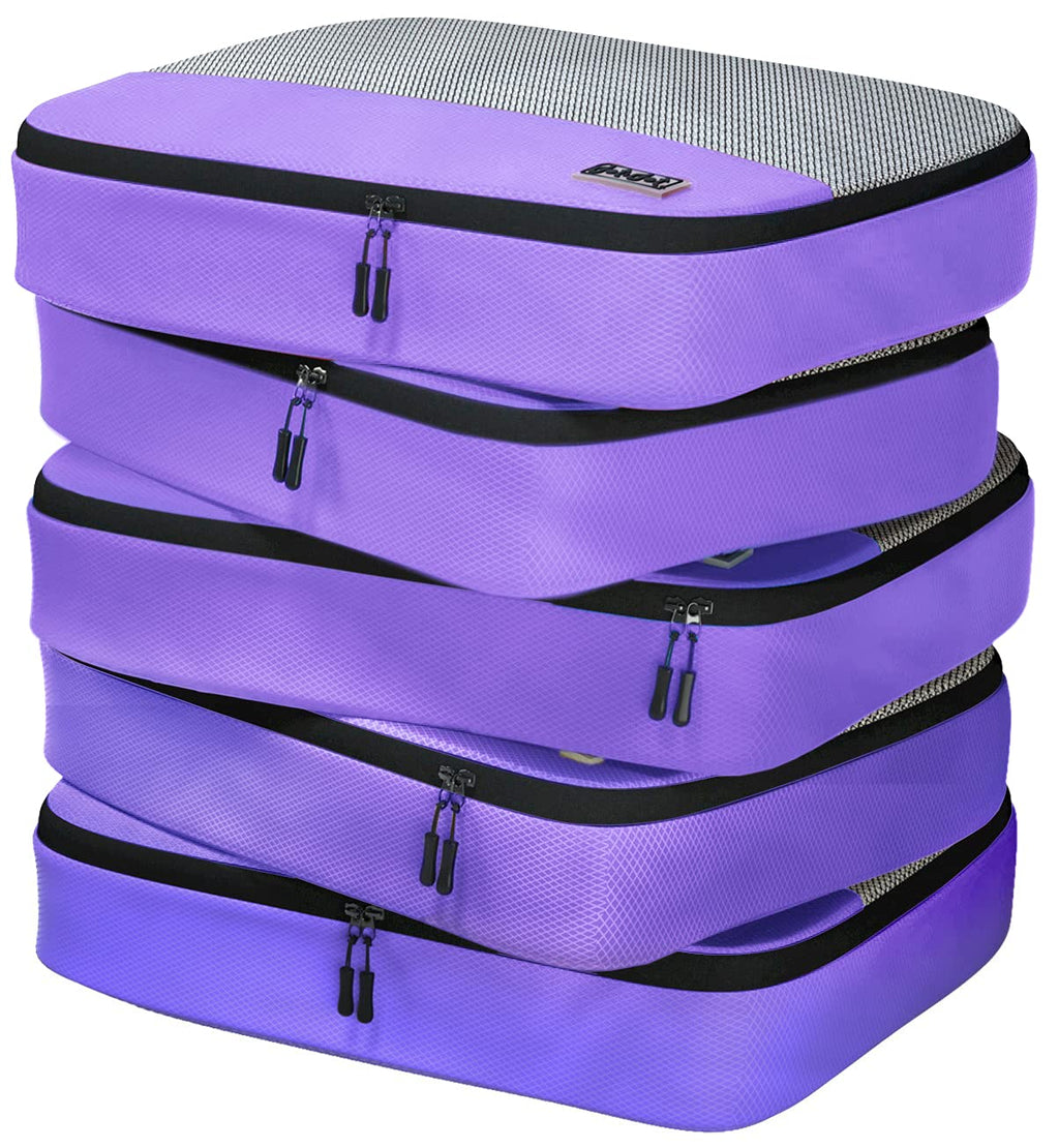 Large Packing Cubes for Travel - 5pc Packing Cubes for Suitcases - Lightweight Luggage Organizer Bags (Non-Compression)