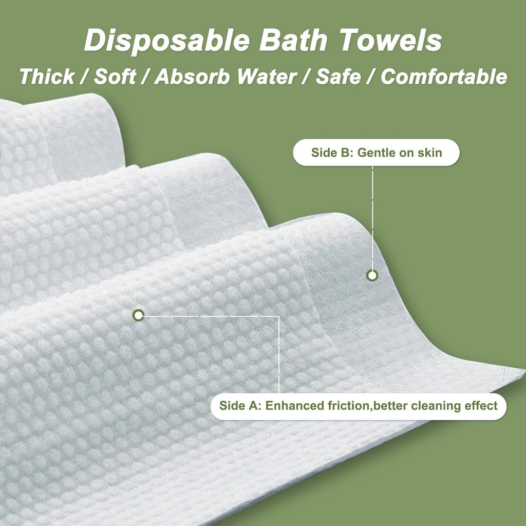 Disposable Bath Towels, 20 Pack 55" x 27.5" Ultra Soft, Quick Dry Disposable Body Towels, Portable Travel Towel for Hotel Camping Beach Swimming Gym Sauna Spa, Personal Care Pet Towels