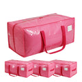 VTSVTS 6 Pack Extra Heavy Duty Large Moving Bags with Comfortable Handle & Strong Zipper,Storage Totes for Space Saving Moving Storage College Supplies Alternative to Moving Box,Pink