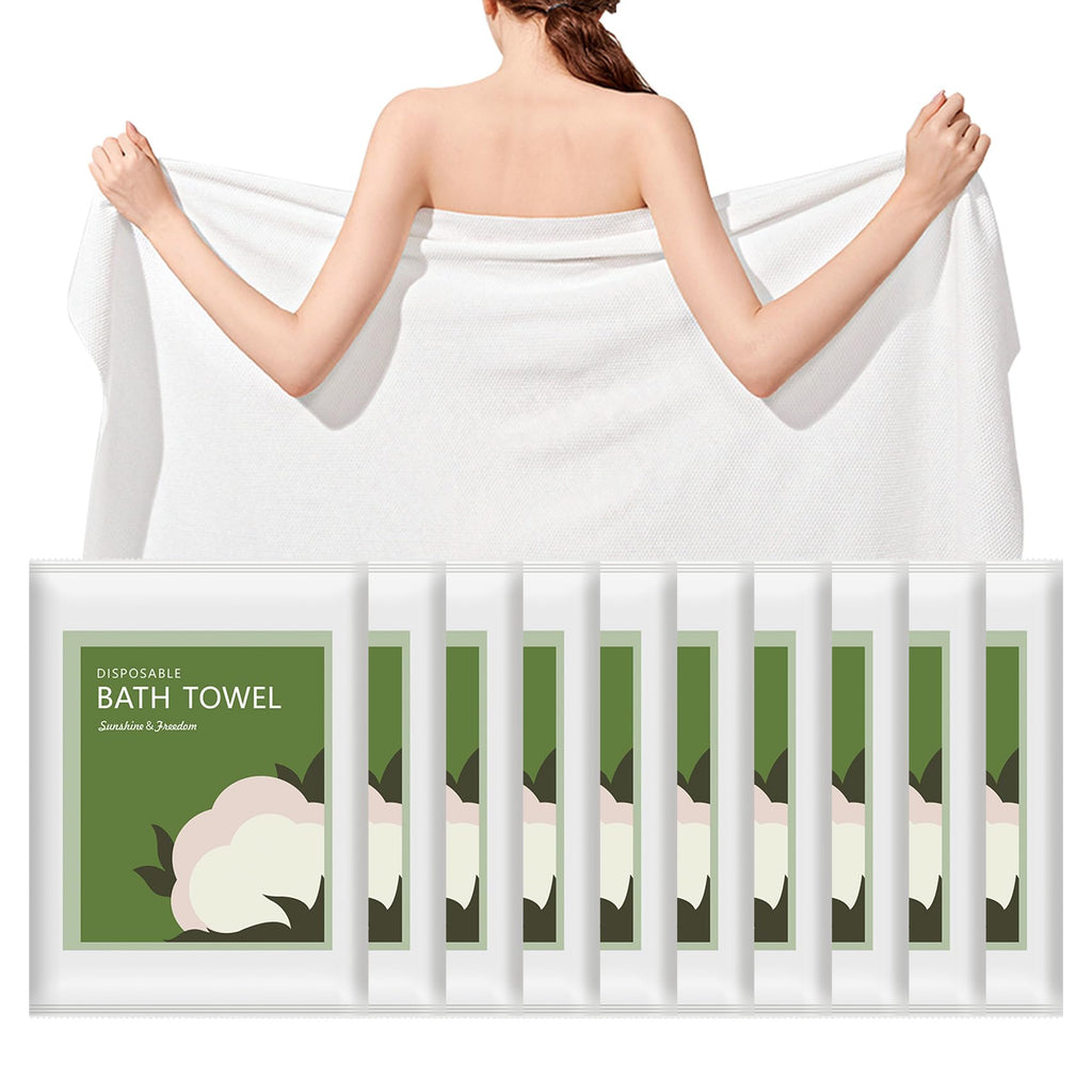 Disposable Bath Towels, 20 Pack 55" x 27.5" Ultra Soft, Quick Dry Disposable Body Towels, Portable Travel Towel for Hotel Camping Beach Swimming Gym Sauna Spa, Personal Care Pet Towels