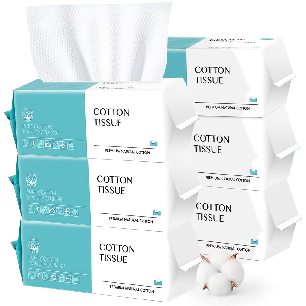 Disposable Face Towel 100 Count, Soft Cotton Facial Dry Wipes, Multi-Purpose for Skin Care, Makeup Remover, Face Wipes and Facial Cleansing