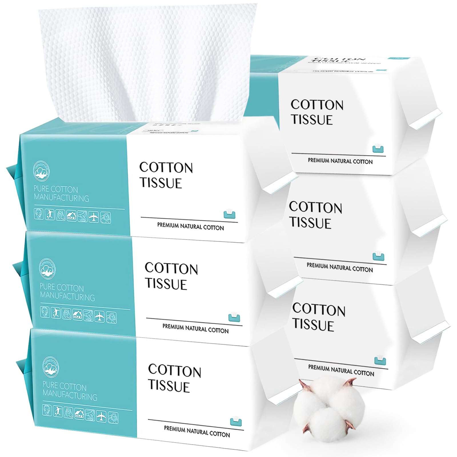 Disposable Face Towel 100 Count, Soft Cotton Facial Dry Wipes, Multi-Purpose for Skin Care, Makeup Remover, Face Wipes and Facial Cleansing