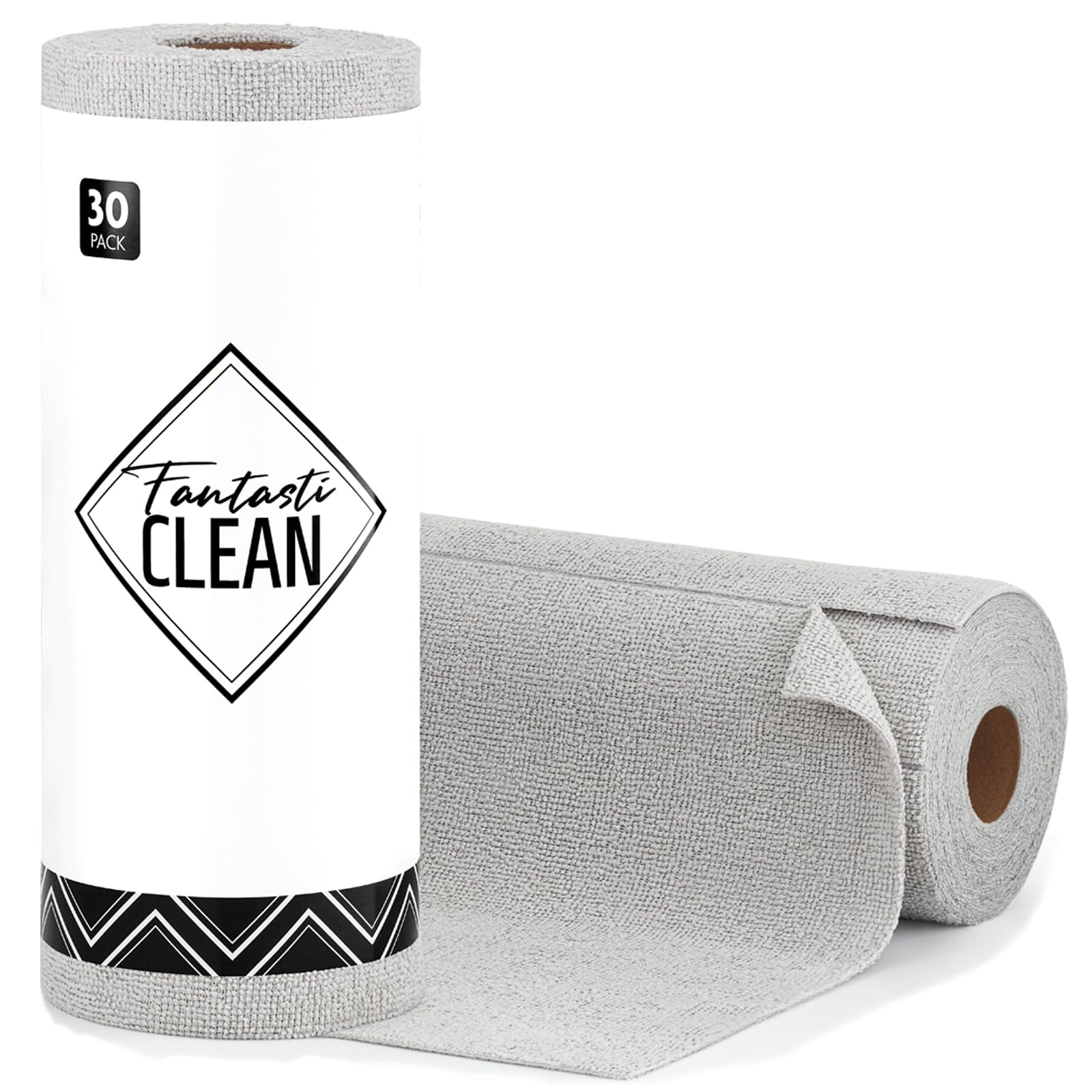 Fantasticlean Microfiber Cleaning Cloth Roll -75 Pack, 12" x 12" (Pink) | Reusable Alternative to Paper Towels, Ultra Absorbent, Lint-free Microfiber Towel Roll, for All-Purpose Cleaning
