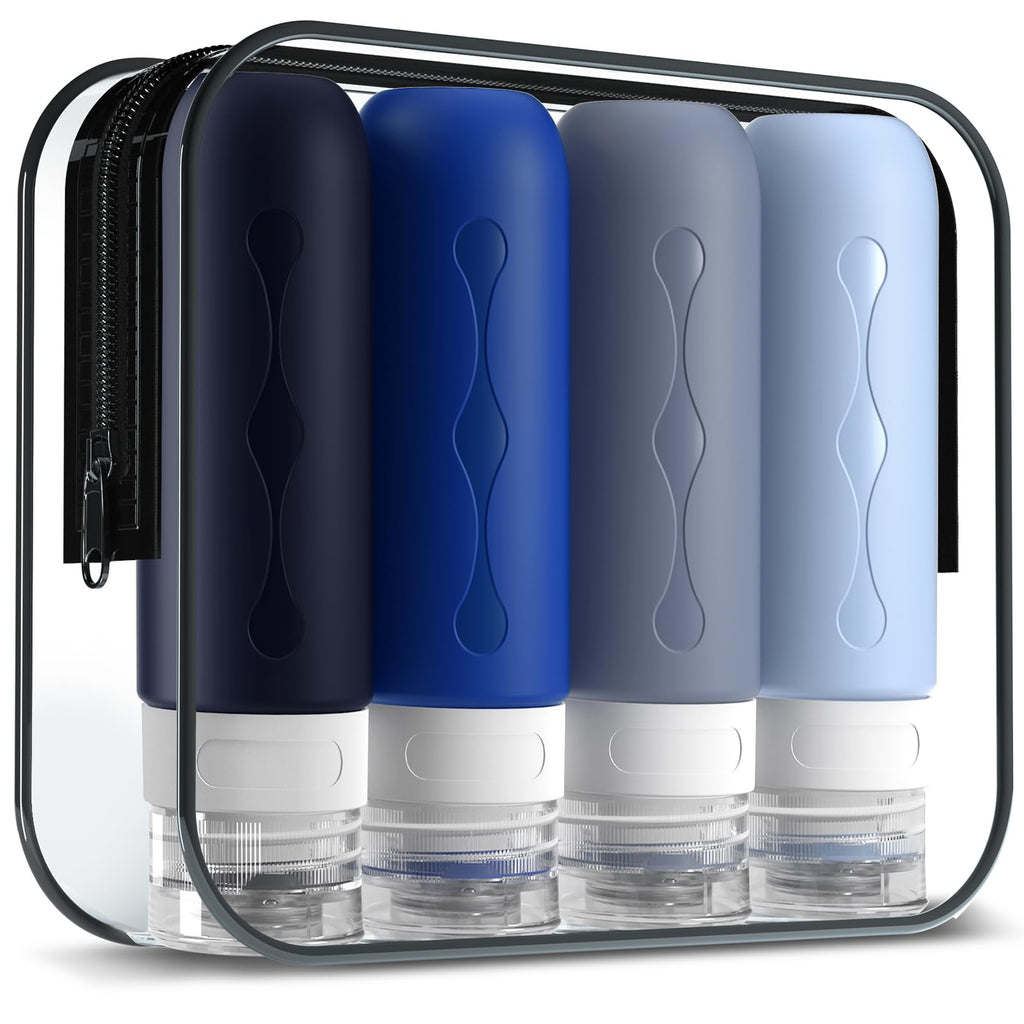 Gemice Travel Bottles for Toiletries, Tsa Approved, Travel Size Containers, BPA Free Leak Proof Tubs Refillable Liquid Accessories for Cometic Shampoo and Lotion Soap
