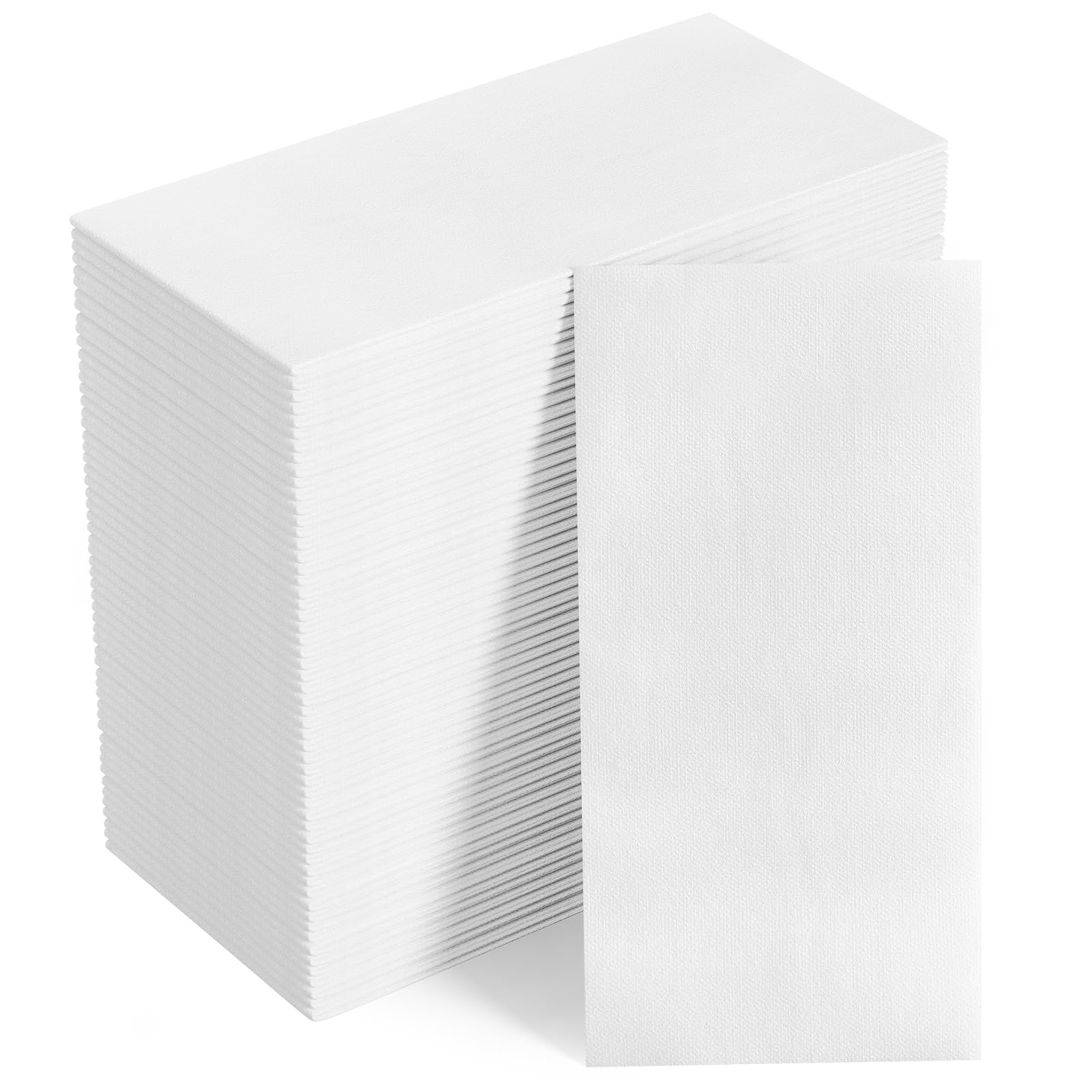 FOCUSLINE 200 Disposable Bathroom Napkins, Linen-Feel Paper Guest Towels, Soft and Absorbent Paper Hand Towels Party Napkins for Bathroom, Kitchen, Dinner, or Event, White, 12" x 17"