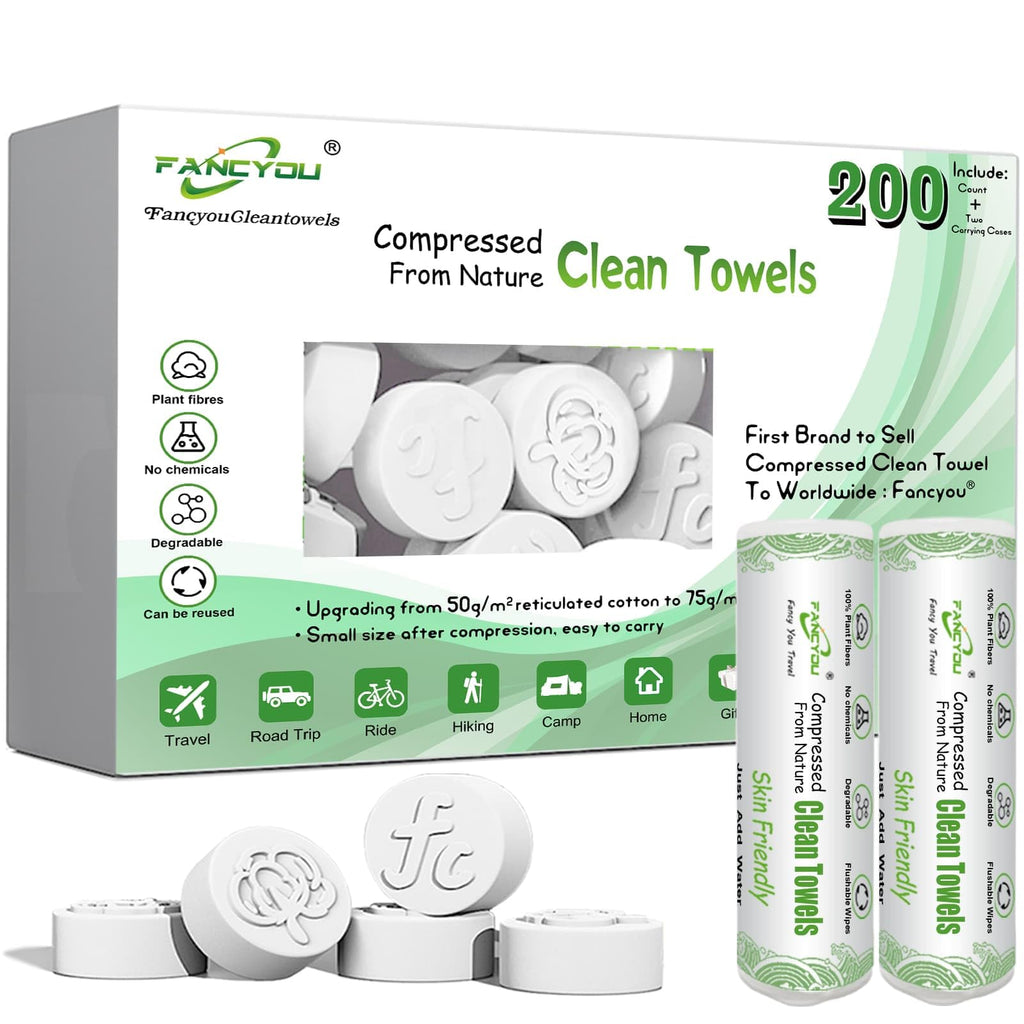 Compressed Towel Tablets 100 Count, Disposable Face Towels for Travel, Thick Soft Washcloths, Compact Coin Tissues for Skin Care, Gym, Camping, Home, 9 x 7.8 in