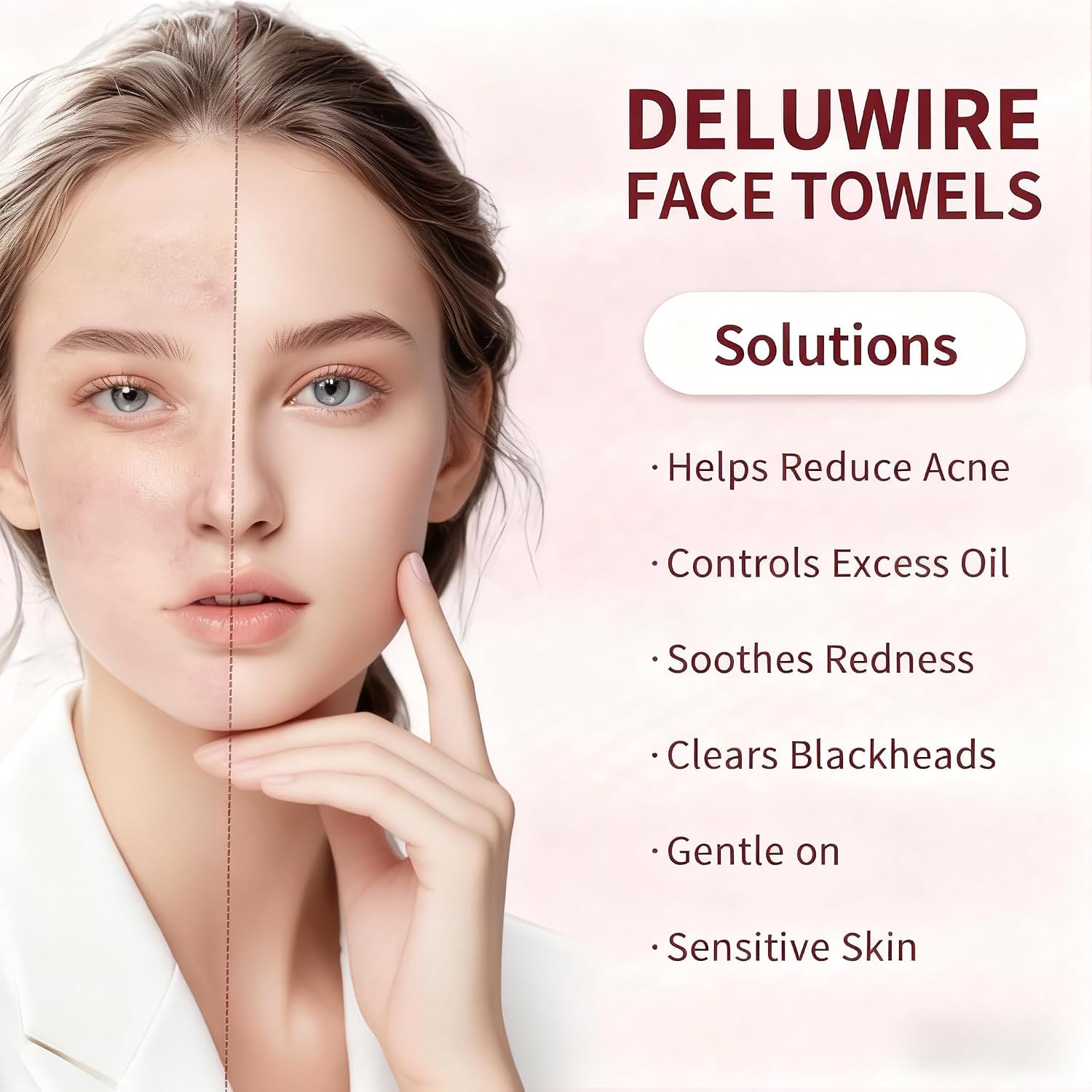 Disposable Face Towels for All Skin, 800 Count (Pack of 10) | Soft & Absorbent Face Towels, Biodegradable Facial Towels for Sensitive Skin, Face Cleansing, Skincare and Makeup Remover