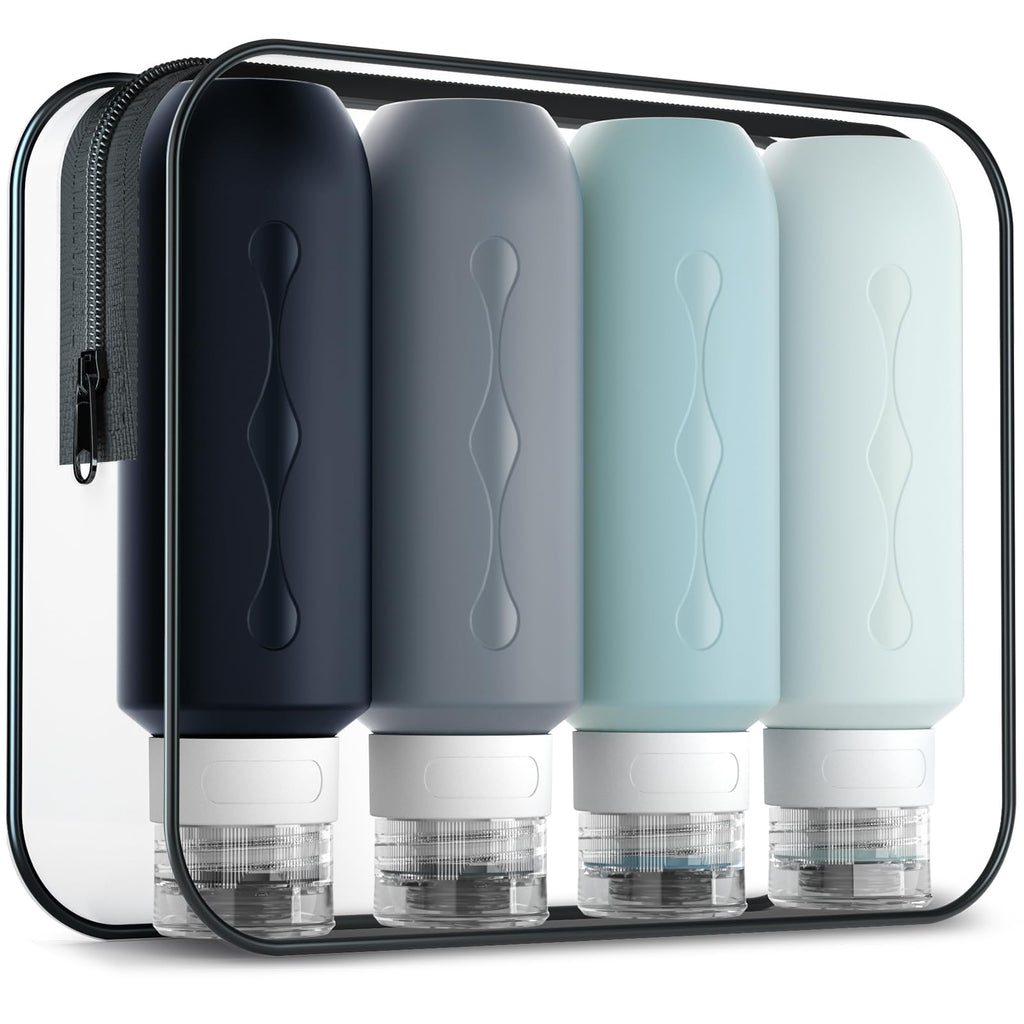 Gemice Travel Bottles for Toiletries, Tsa Approved, Travel Size Containers, BPA Free Leak Proof Tubs Refillable Liquid Accessories for Cometic Shampoo and Lotion Soap