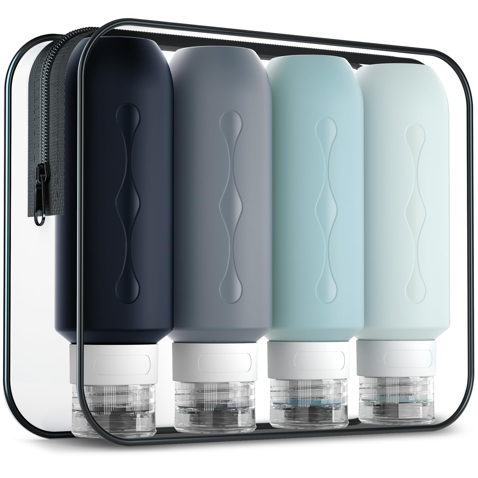 Gemice Travel Bottles for Toiletries, Tsa Approved, Travel Size Containers, BPA Free Leak Proof Tubs Refillable Liquid Accessories for Cometic Shampoo and Lotion Soap