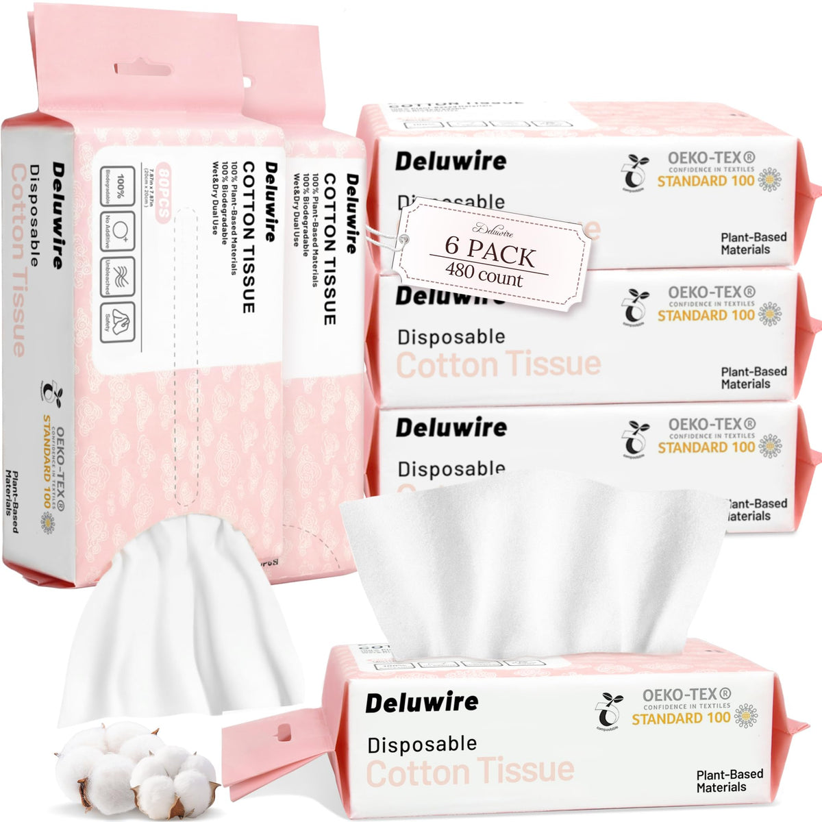 Disposable Face Towels for All Skin, 800 Count (Pack of 10) | Soft & Absorbent Face Towels, Biodegradable Facial Towels for Sensitive Skin, Face Cleansing, Skincare and Makeup Remover