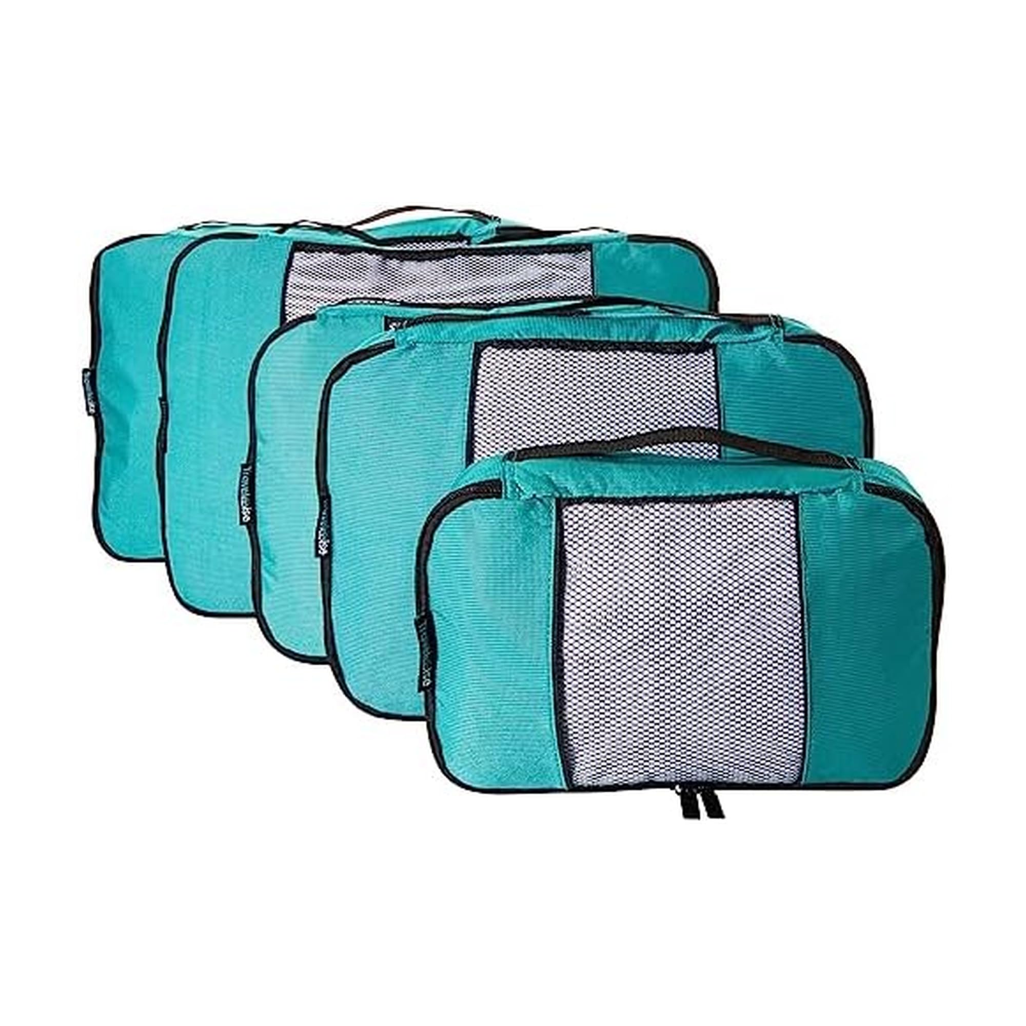 Travel Wise Packing Cubes for Travel - 5 Piece Set with Pattern Design, Lightweight Ripstop Nylon Luggage Organizers with Mesh Panel, Small Medium Large Sizes