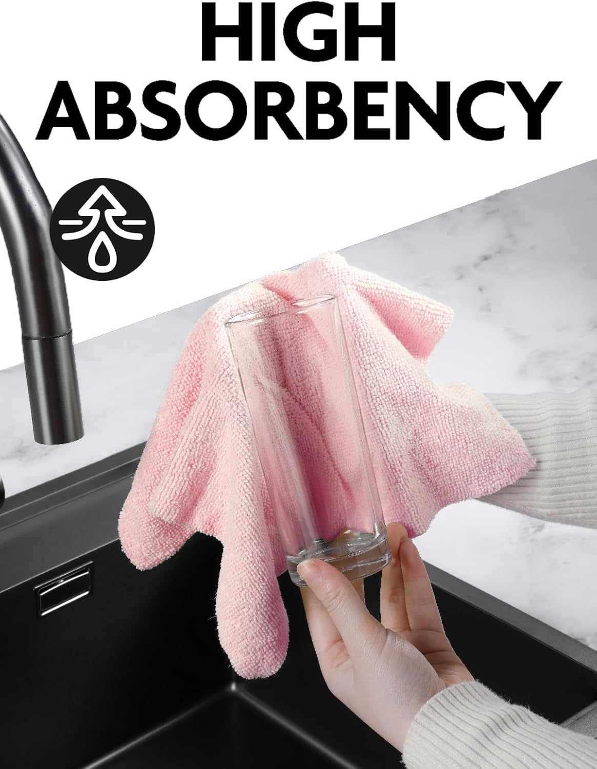 Fantasticlean Microfiber Cleaning Cloth Roll -75 Pack, 12" x 12" (Pink) | Reusable Alternative to Paper Towels, Ultra Absorbent, Lint-free Microfiber Towel Roll, for All-Purpose Cleaning