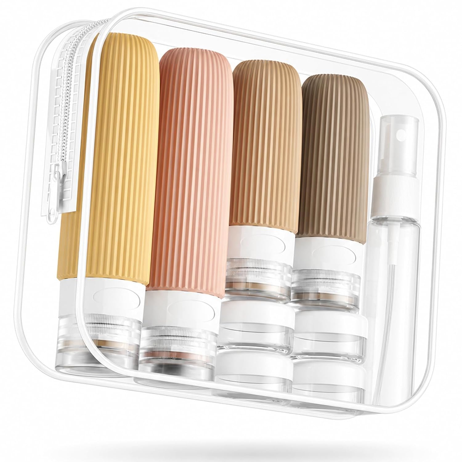 Mrsdry 16 Pack Travel Bottles Set, TSA Approved Leak Proof Silicone Squeezable Containers for Toiletries, Refillable Travel Accessories for Conditioner, Shampoo, Lotion & Body Wash Accessories