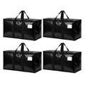 Songrey Extra Large Heavy Duty Moving Bags, 6 Pack, Dark Blue | Storage Bags with Zipper & Handles, Waterproof Totes Bags for Clothes Packing, Moving, College Supplies, Home Organization